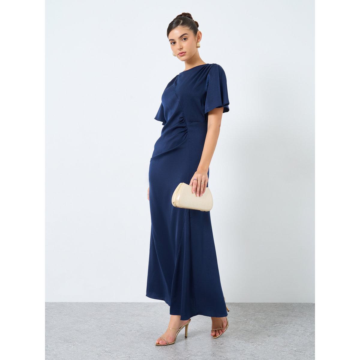 فستان طويل ساتان بتفاصيل مُجمعة-women-clothing-dresses-image-1