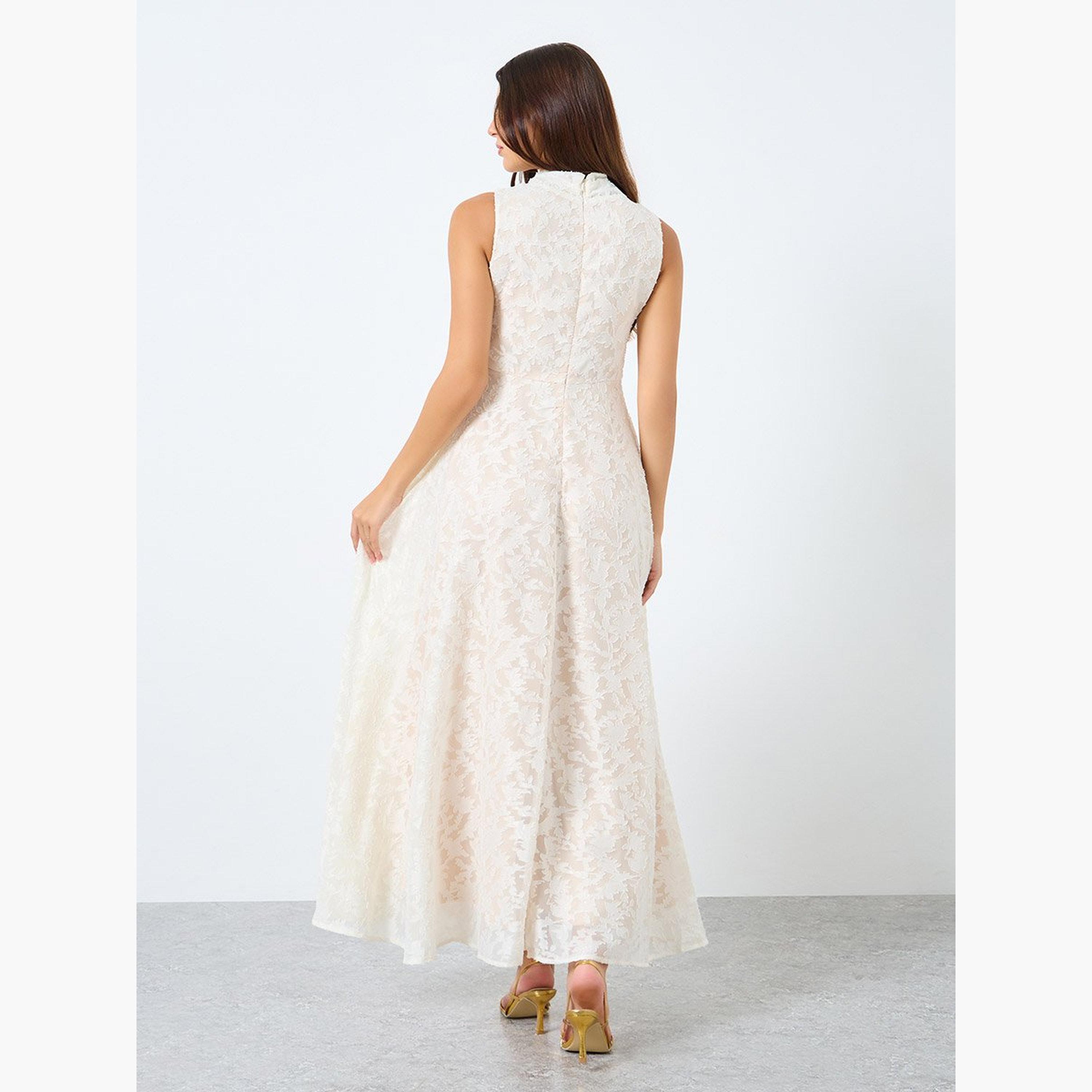 Styli Lace Sleeveless High Neck Maxi Dress-women-clothing-dresses-image-4
