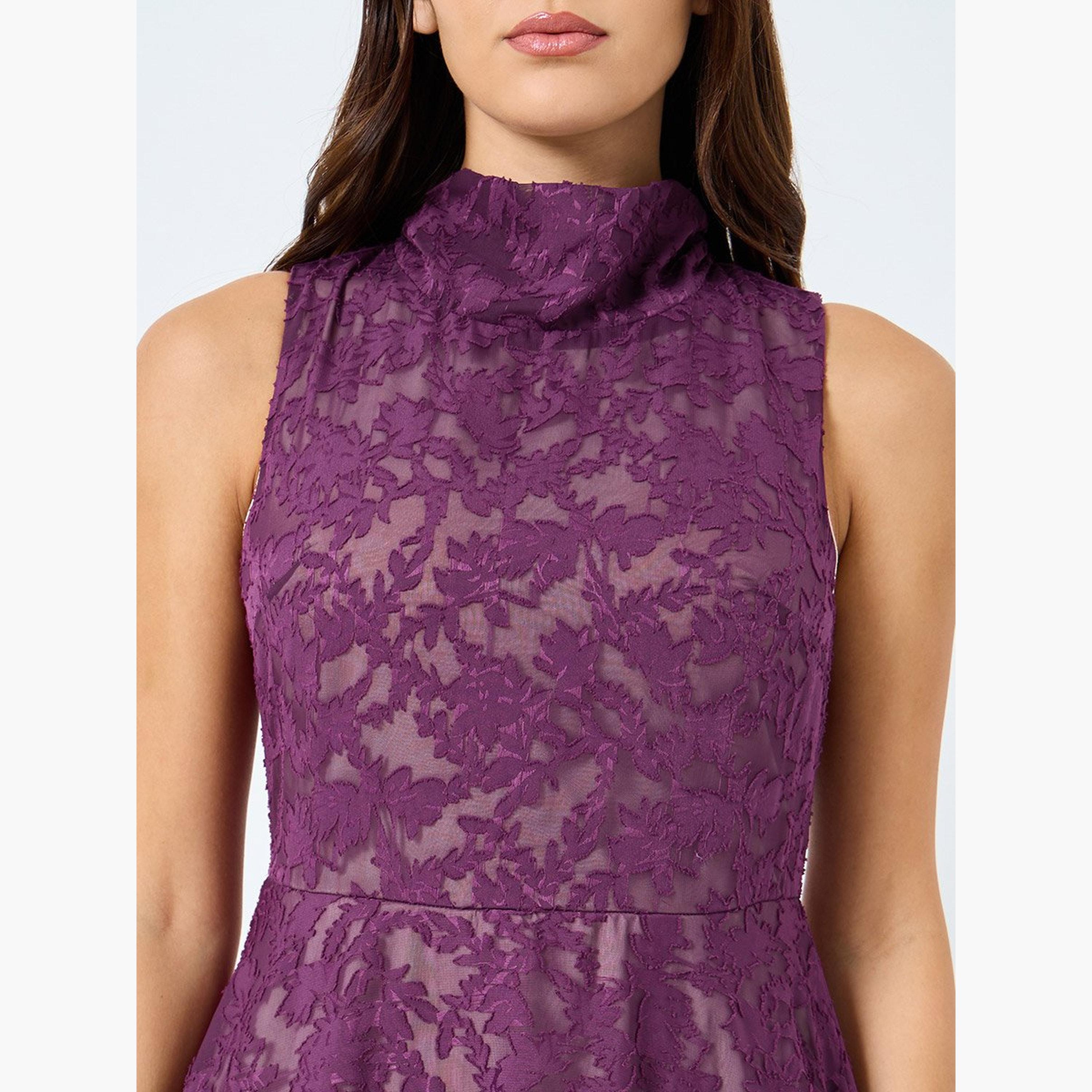 Styli Lace Sleeveless High Neck Maxi Dress-women-clothing-dresses-image-4
