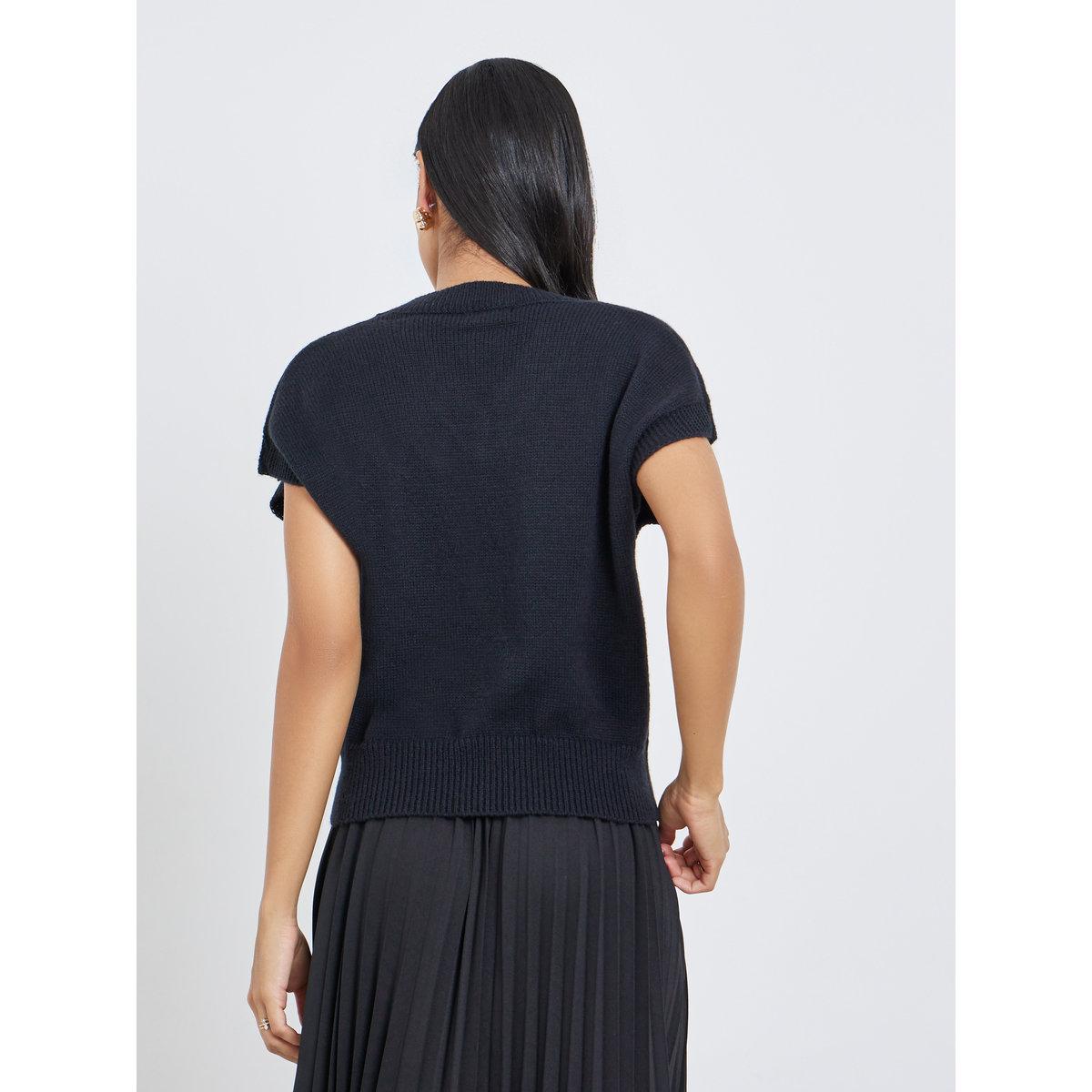 Styli Women Black Boxy Fit Knit Vest-women-clothing-shirtsandblouses-blouses-image-5