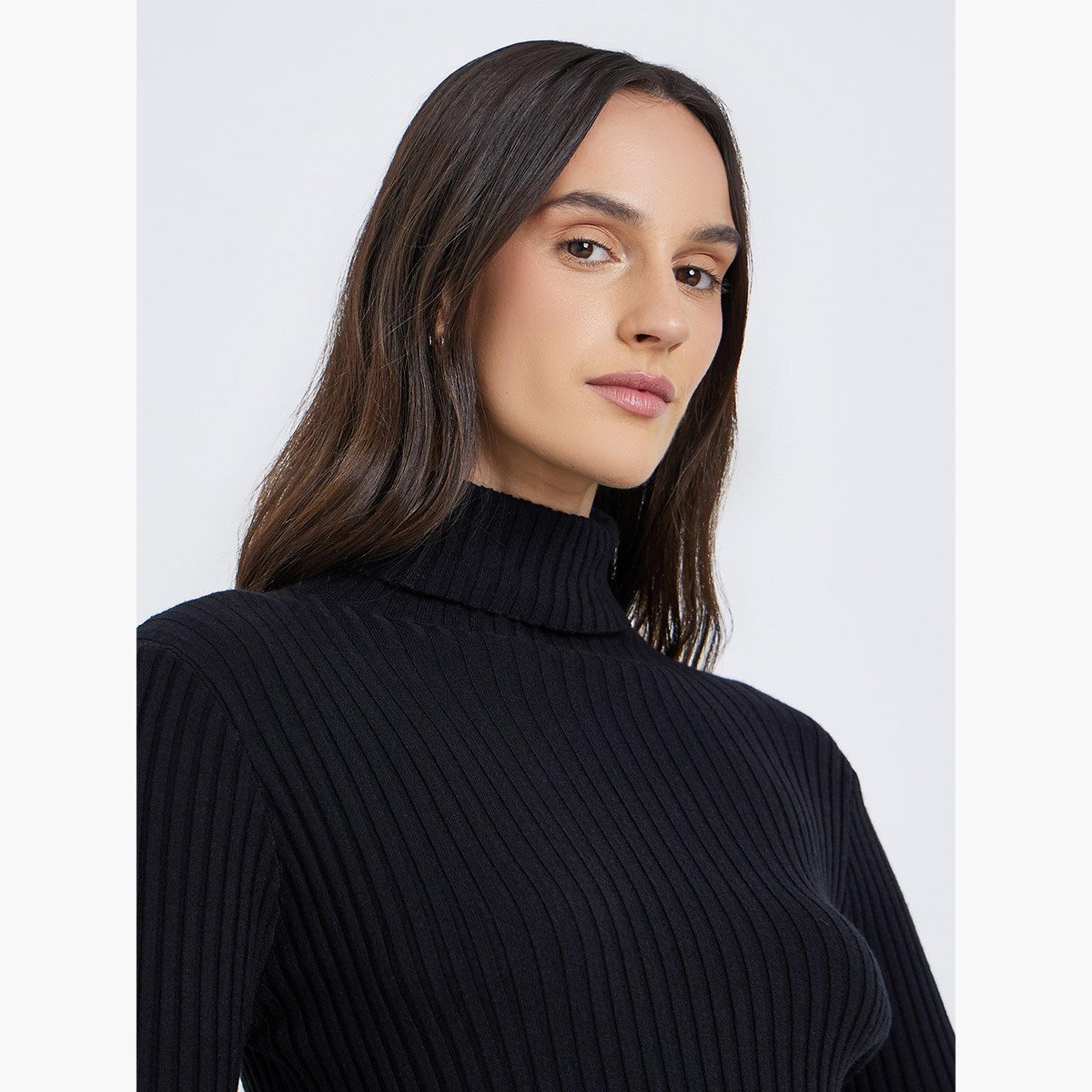 Styli Turtle Neck Ribbed Long Sleeve Top-women-clothing-shirtsandblouses-blouses-image-3