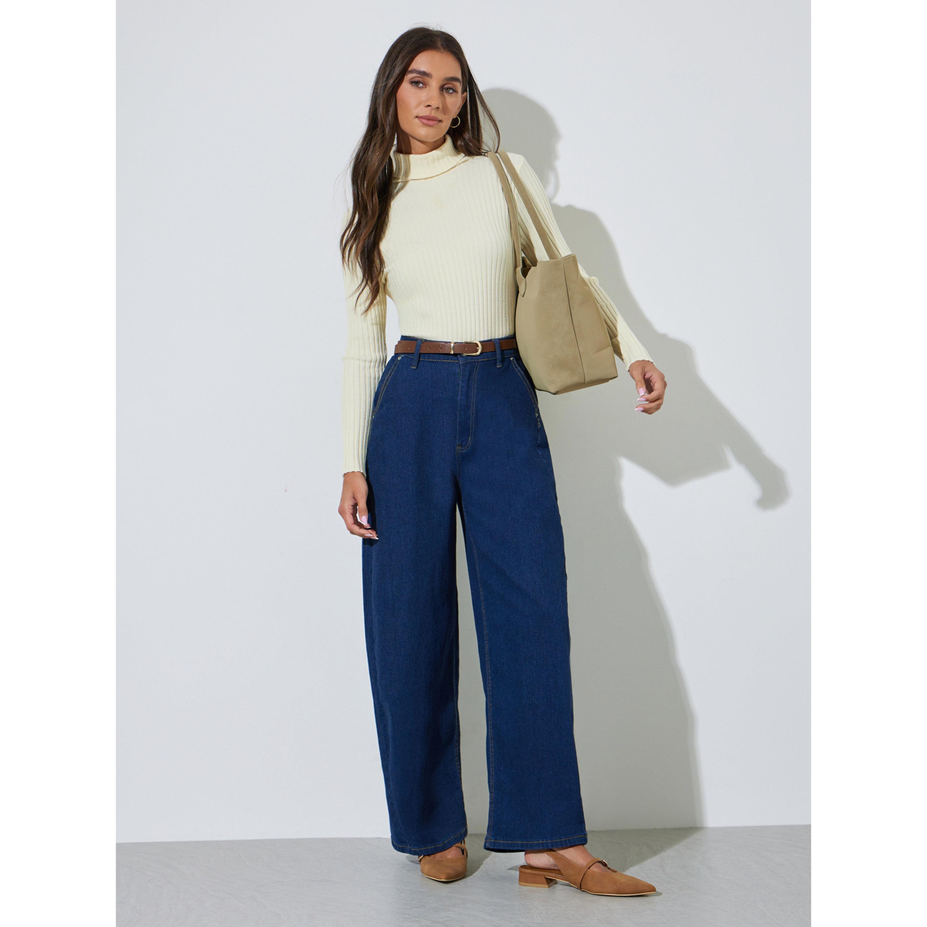 Styli Turtle Neck Ribbed Long Sleeve Top-women-clothing-shirtsandblouses-blouses-image-2