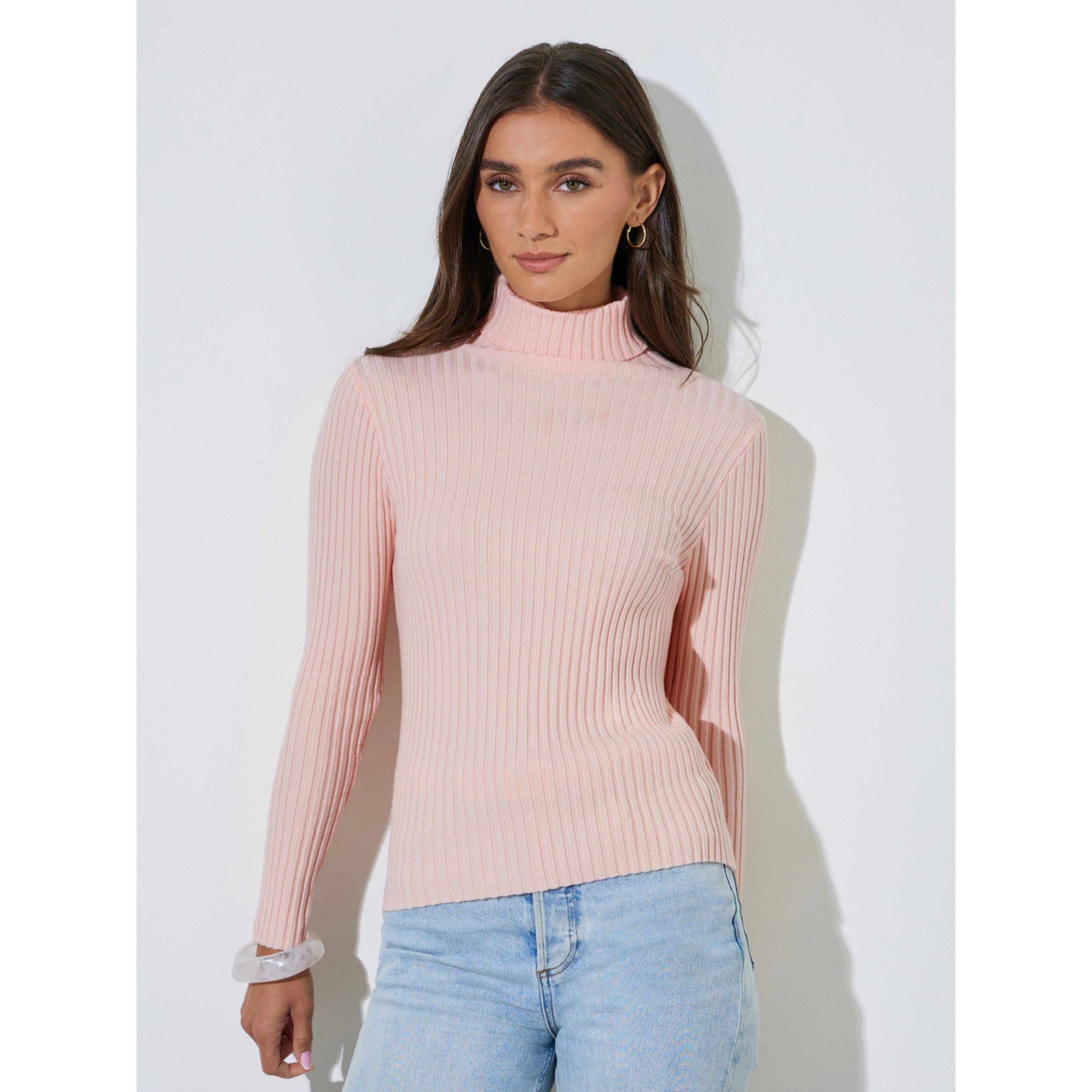 Styli Turtle Neck Ribbed Long Sleeve Top-women-clothing-shirtsandblouses-blouses-image-1