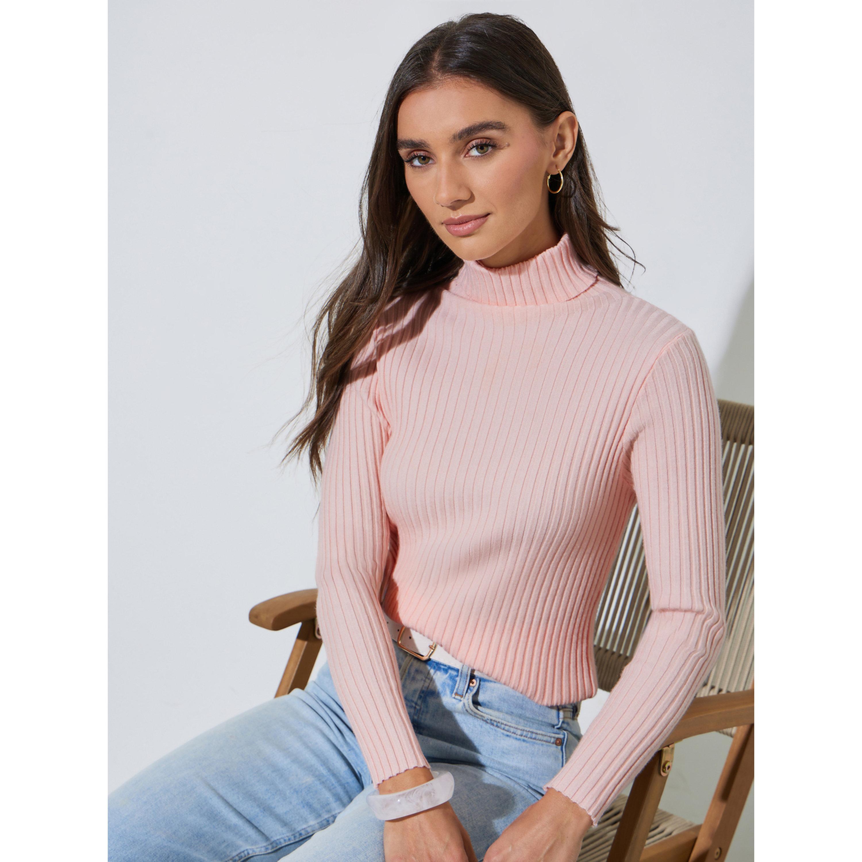 ستايلي - بلوزة أنيقة بأكمام طويلة مضلعة وياقة عالية-women-clothing-shirtsandblouses-blouses-image-5