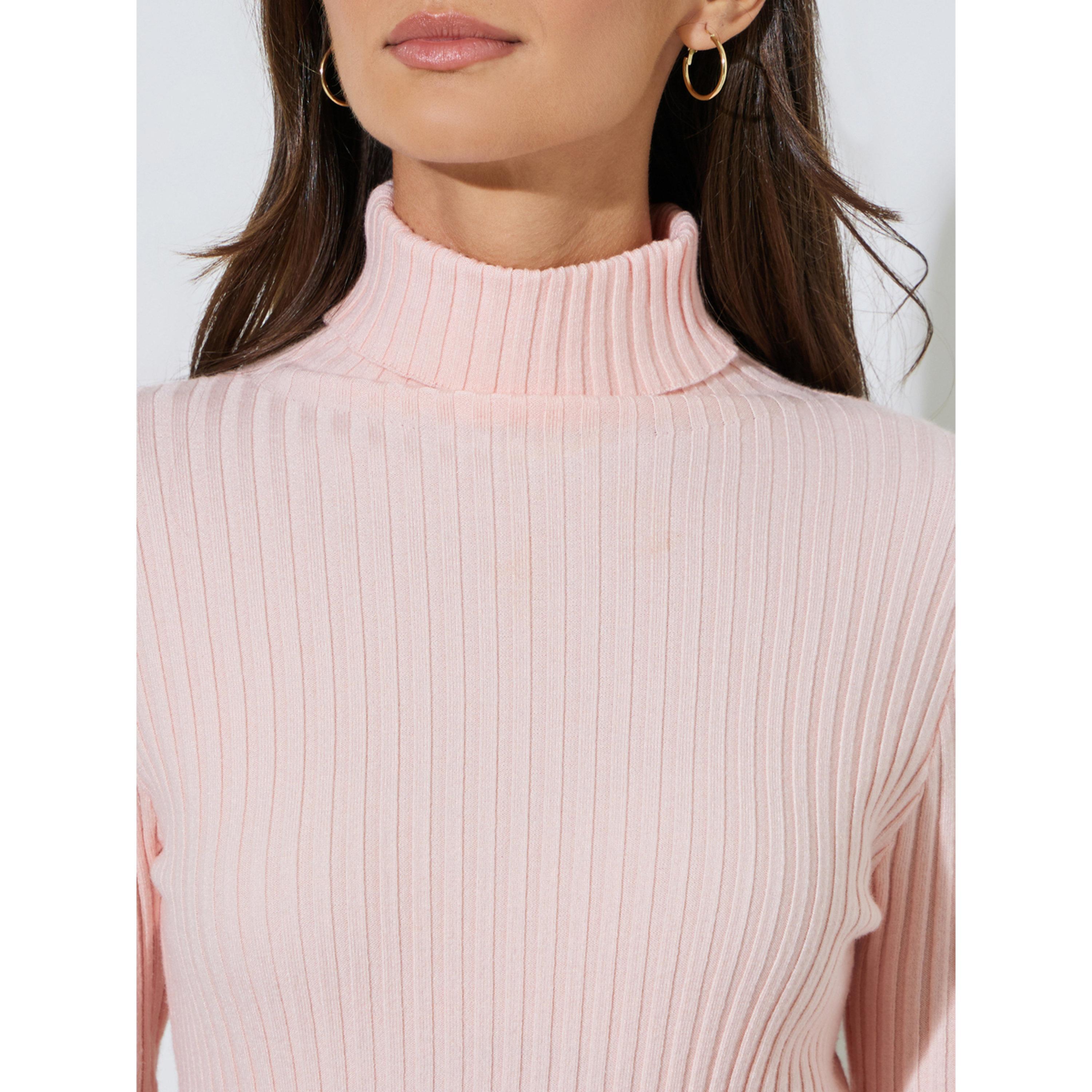 ستايلي - بلوزة أنيقة بأكمام طويلة مضلعة وياقة عالية-women-clothing-shirtsandblouses-blouses-image-6