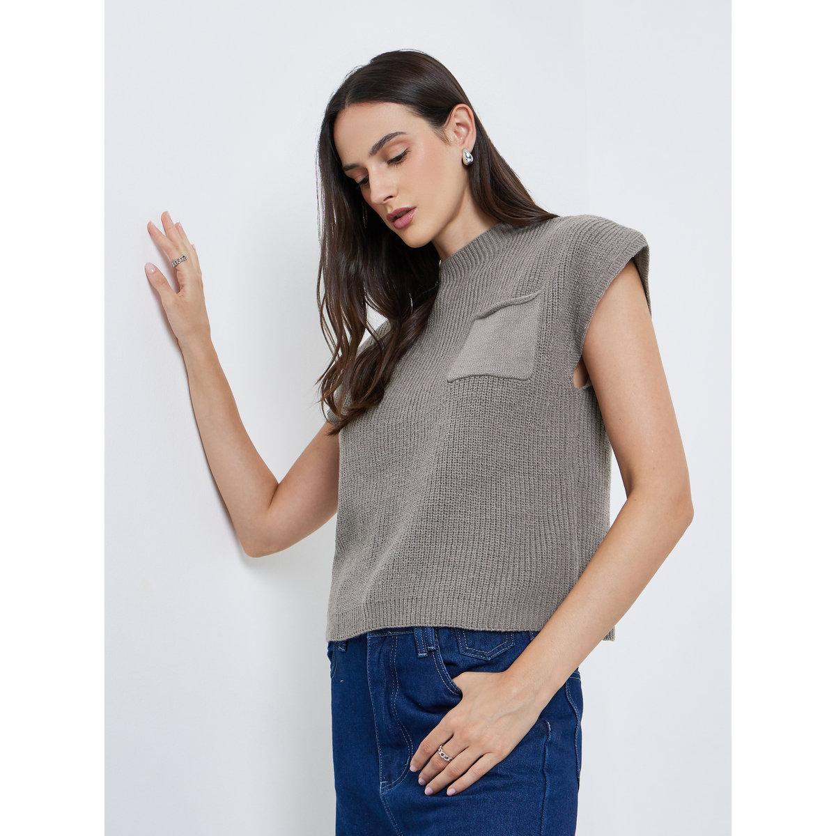 Styli Pocket Details Ribbed Top-women-clothing-shirtsandblouses-blouses-image-1