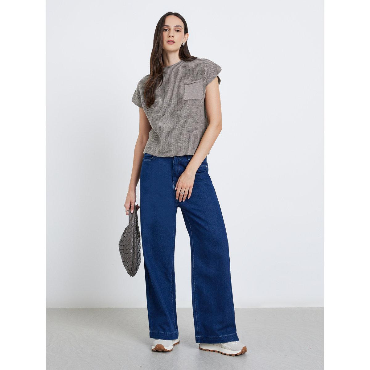 Styli Pocket Details Ribbed Top-women-clothing-shirtsandblouses-blouses-image-2