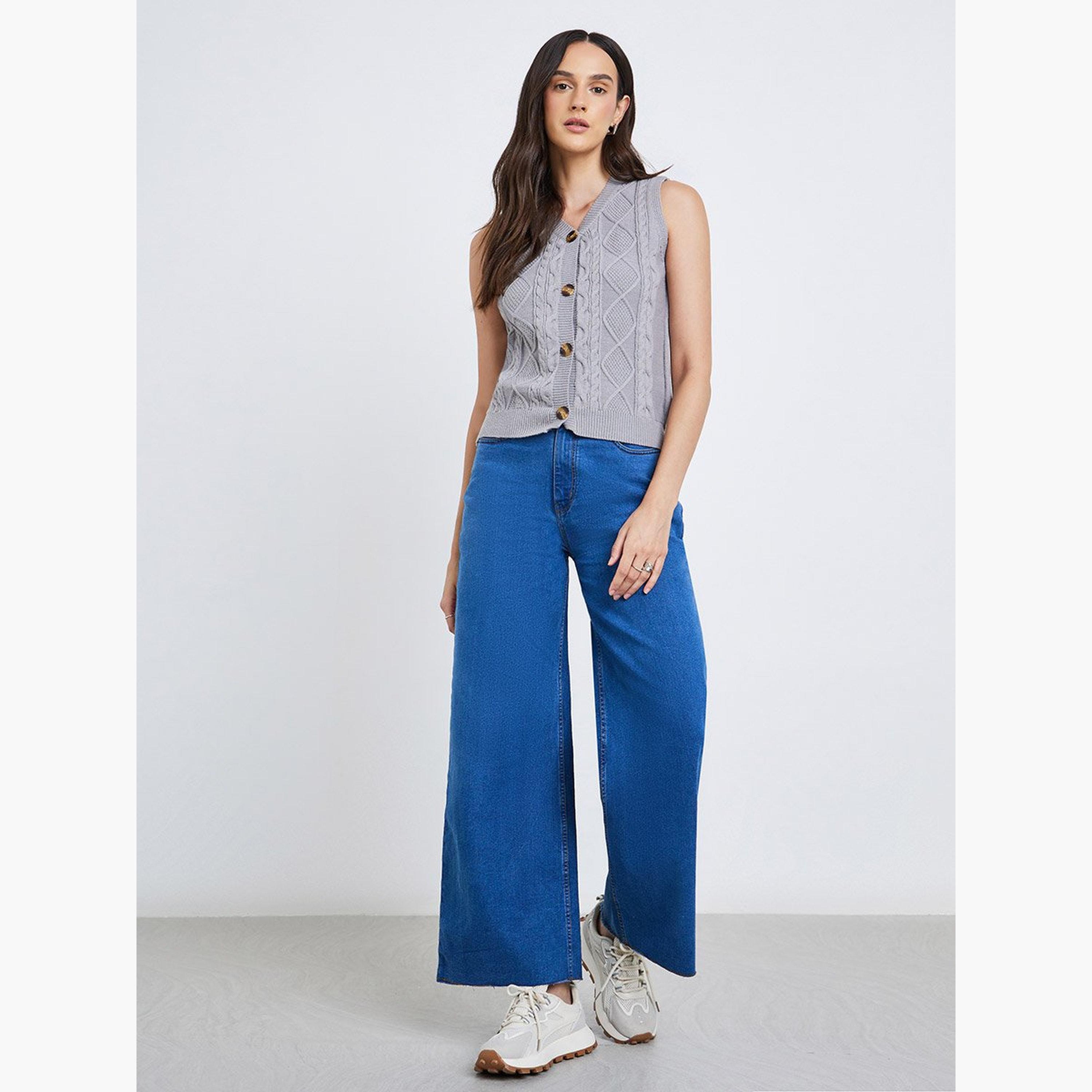 Styli Knitted Sleeveless Buttoned Waistcoat-women-clothing-coatsandjackets-waistcoats-image-2