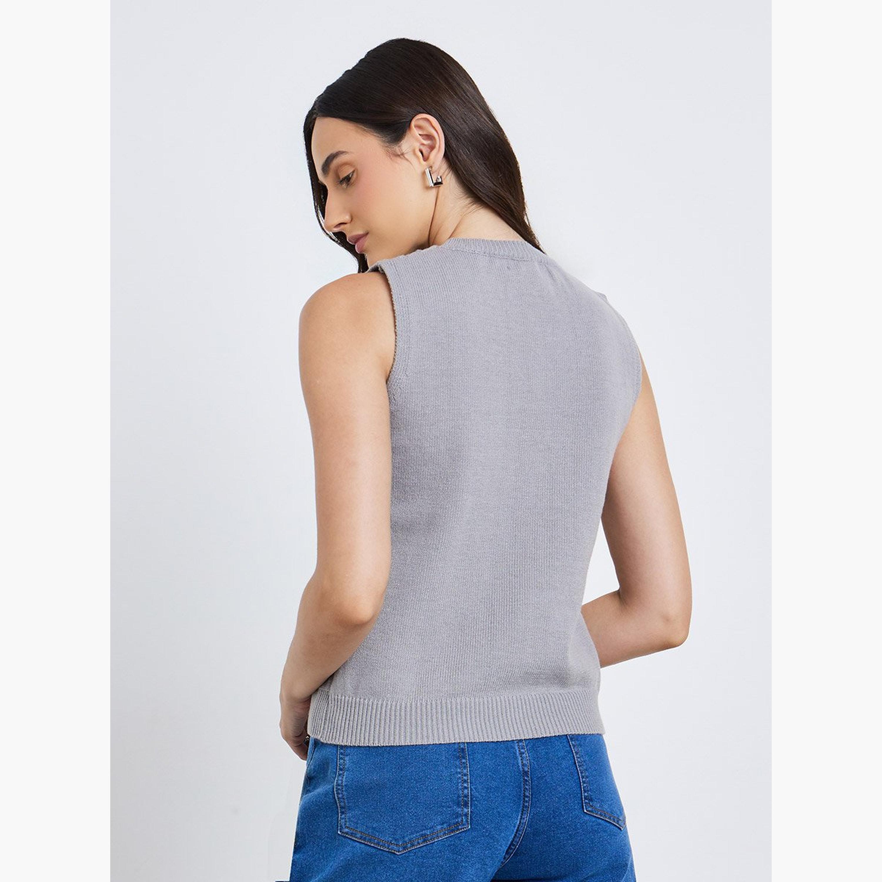 Styli Knitted Sleeveless Buttoned Waistcoat-women-clothing-coatsandjackets-waistcoats-image-4