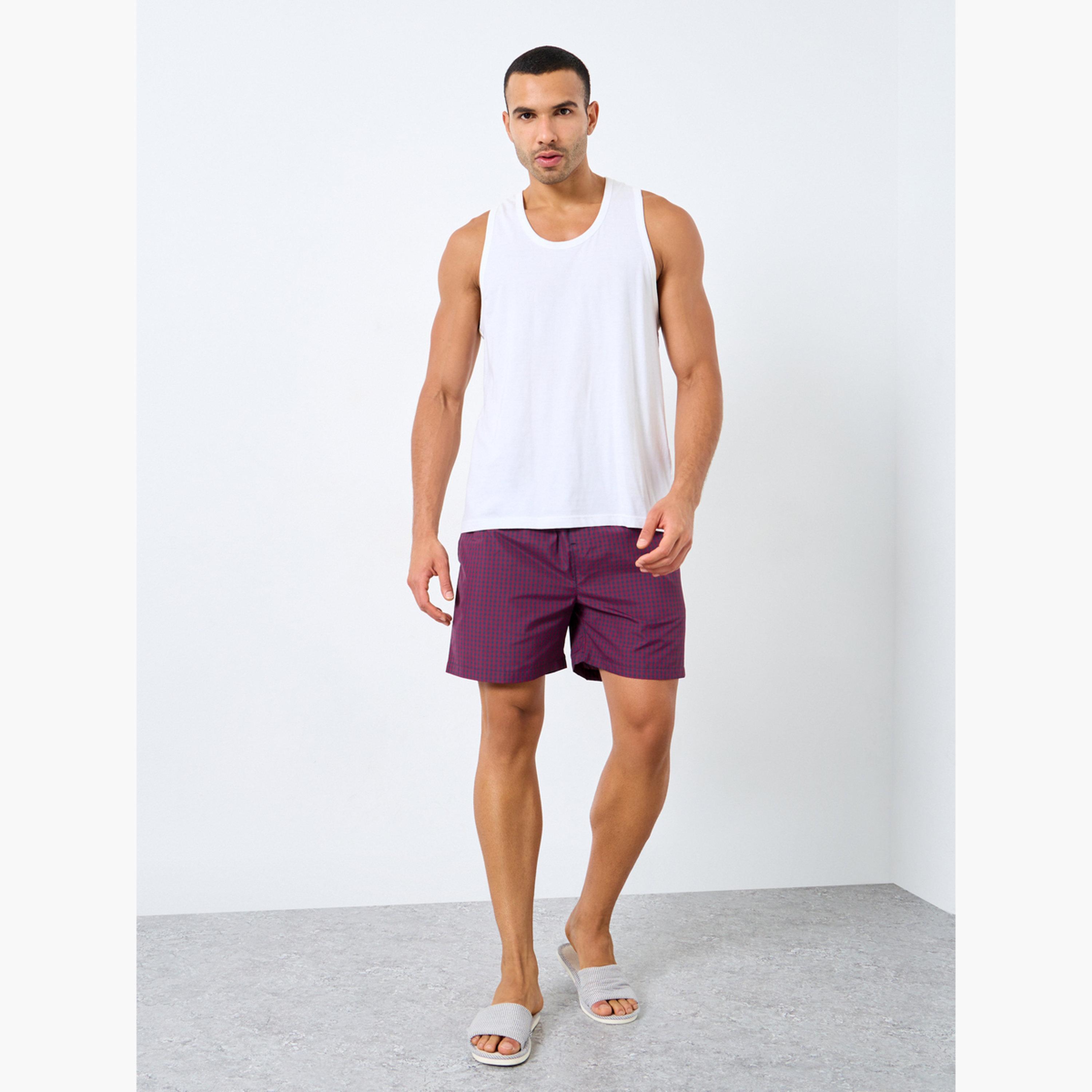 طقم سراويل بوكسر منسوجة بنقشة مربعات من قطعتين-men-clothing-innerwear-underwear-image-2