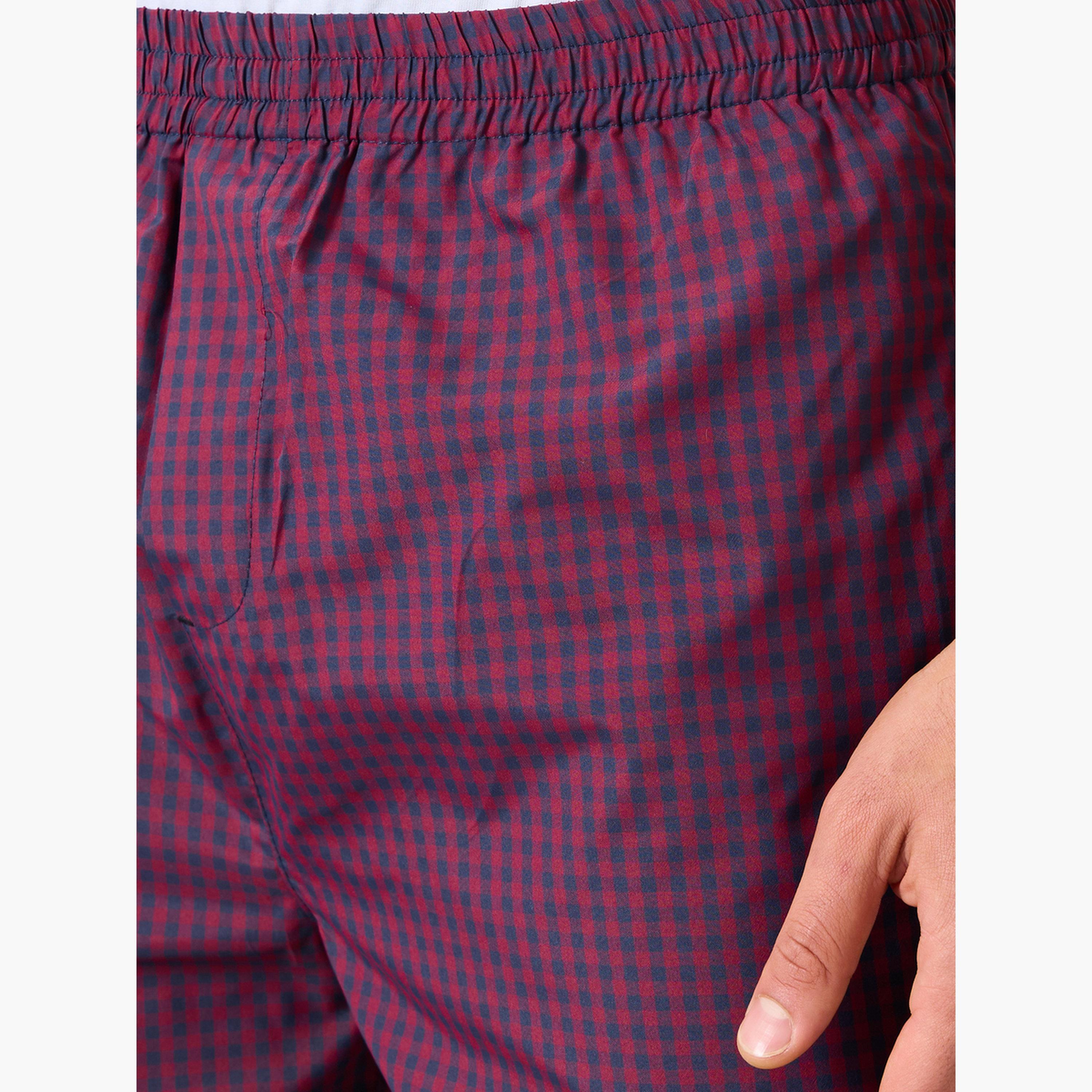 طقم سراويل بوكسر منسوجة بنقشة مربعات من قطعتين-men-clothing-innerwear-underwear-image-4