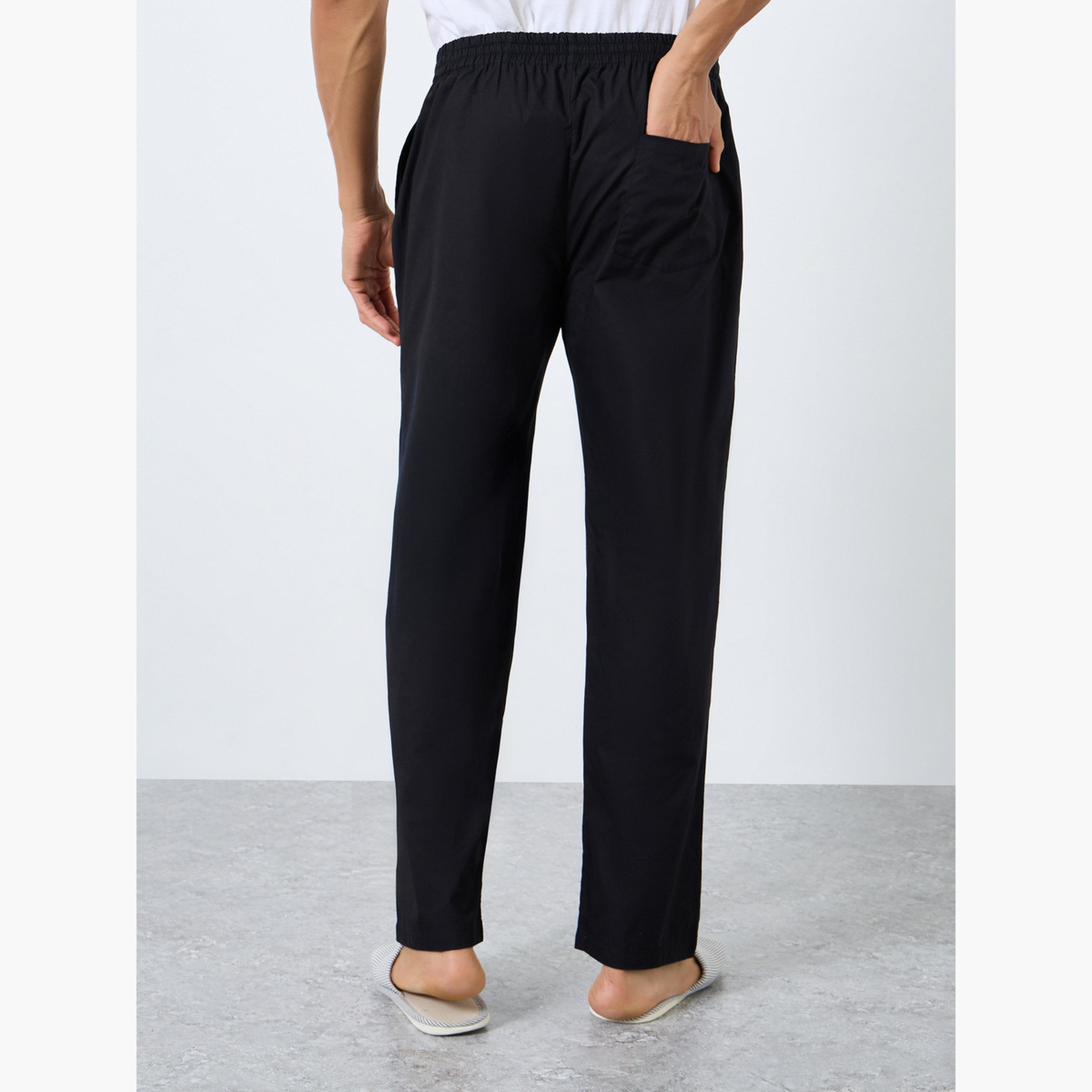 Styli Men Black Lounge Pants with Drawstring Waist-men-clothing-nightwear-pyjamaandshorts-image-4