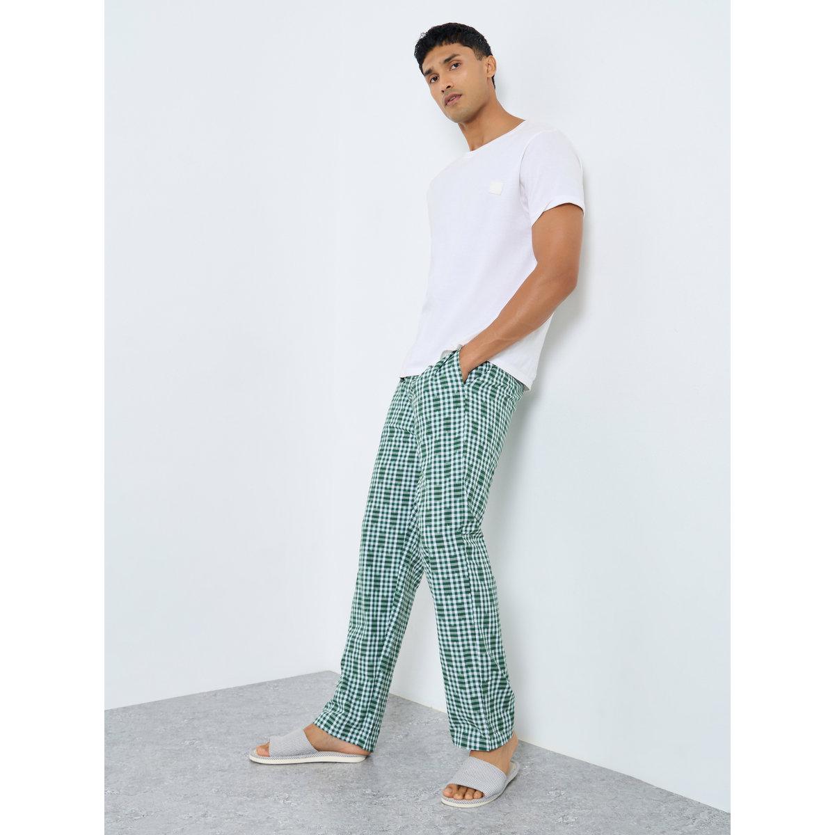 طقم بيجاما قطنية بطبعة مربعات-men-clothing-nightwear-pyjamaandshorts-image-2