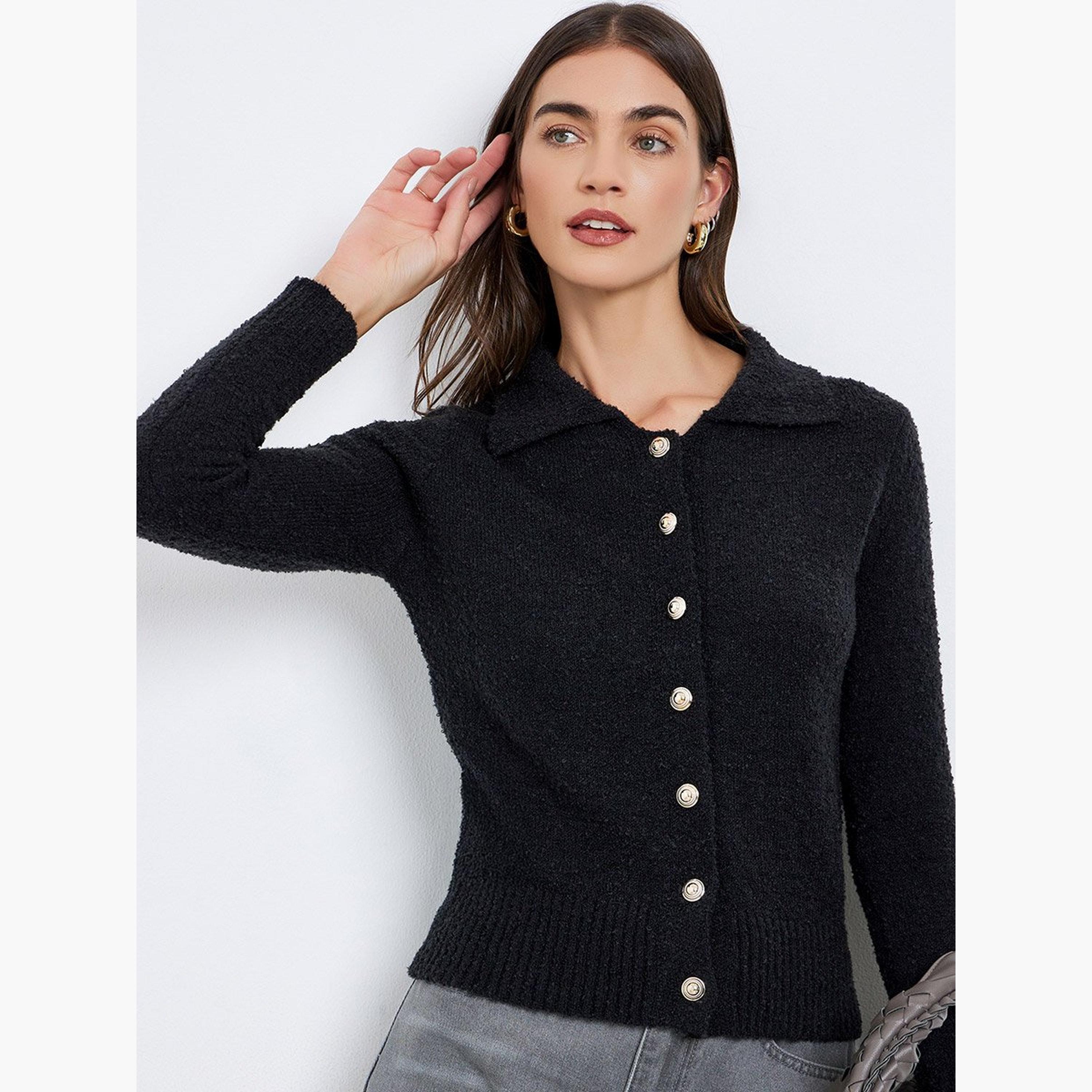 Styli Textured Ribbed Buttoned Top-women-clothing-shirtsandblouses-blouses-image-2