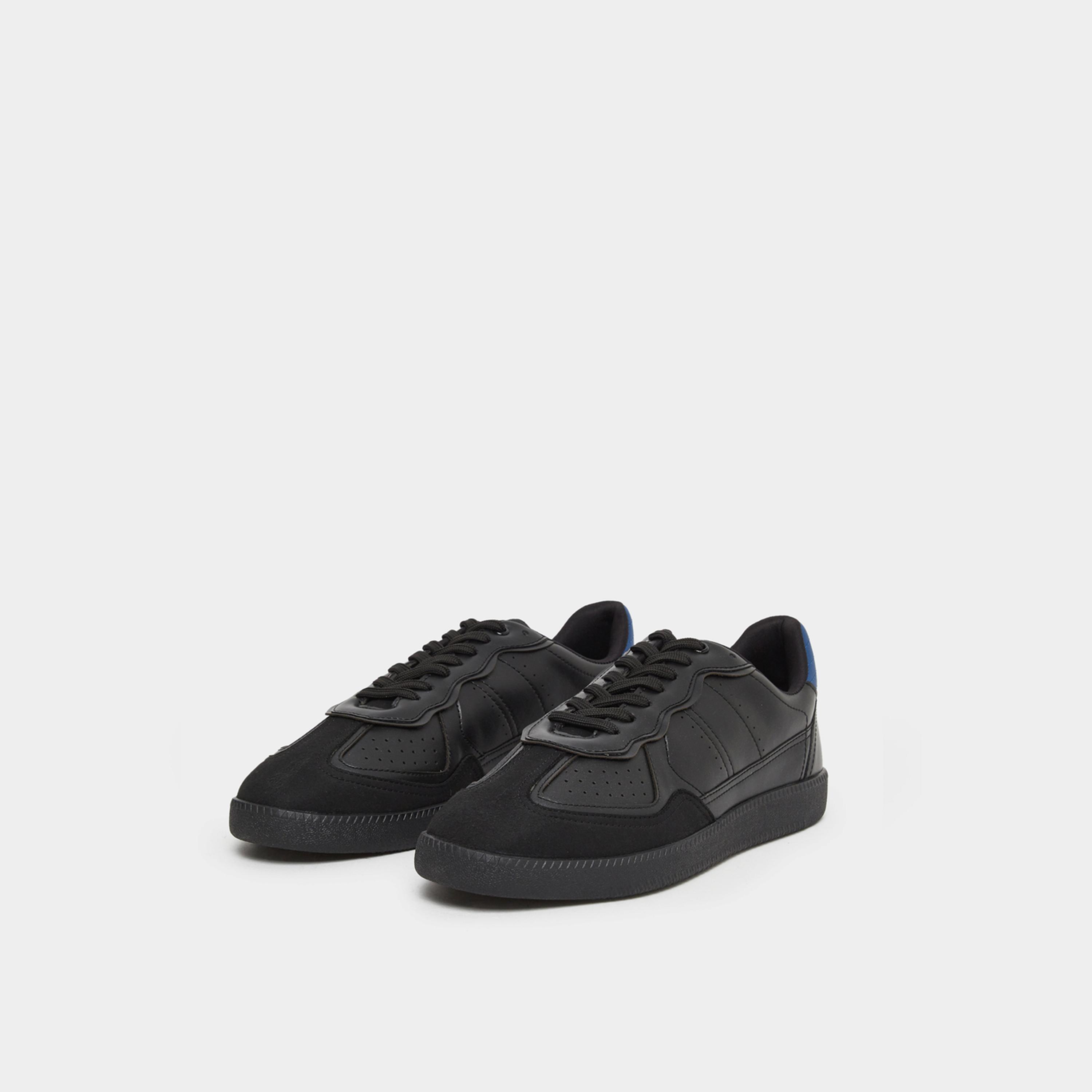 Styli Men Black Cut and Sew Panel Sneakers-men-shoes-sneakers-image-1
