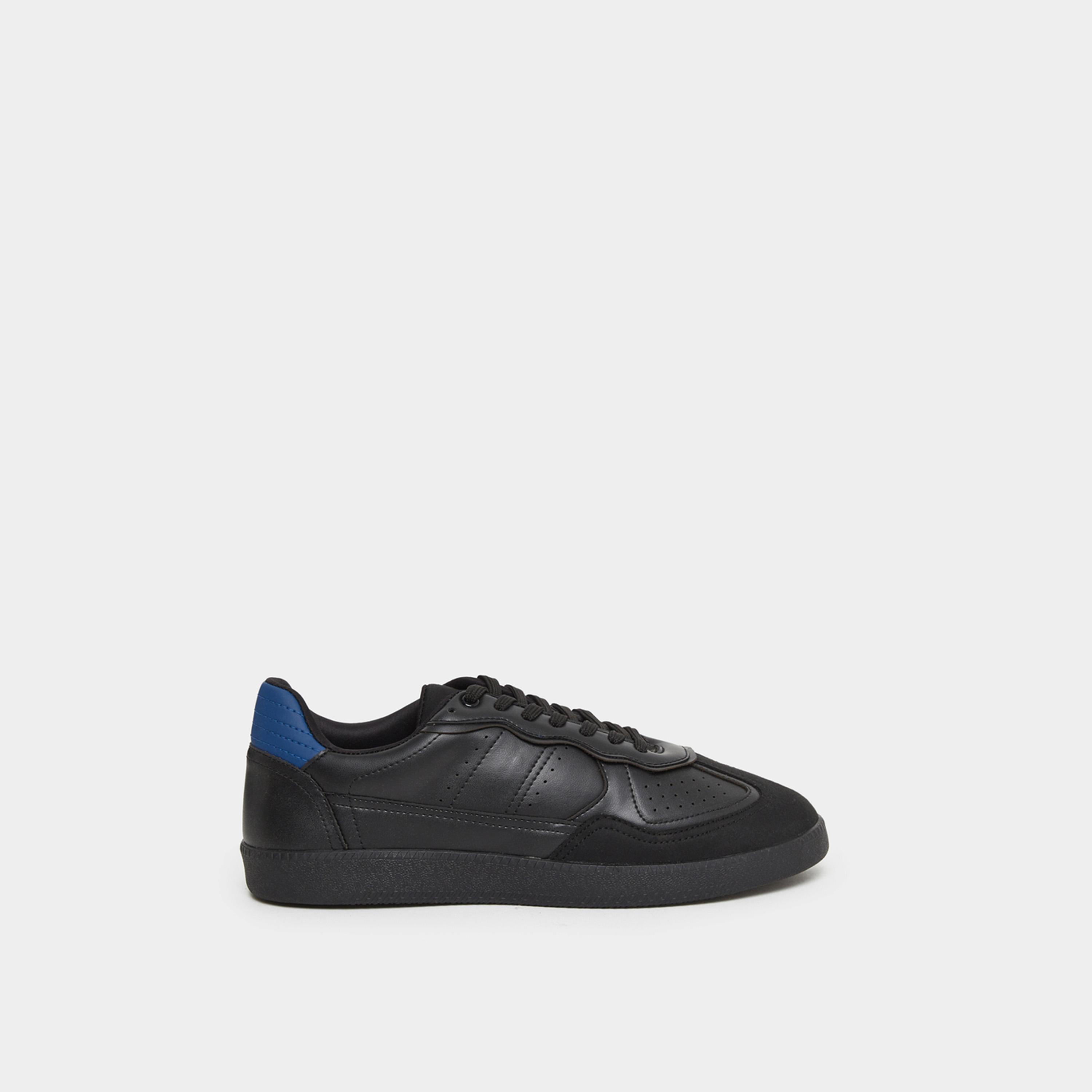 Styli Men Black Cut and Sew Panel Sneakers-men-shoes-sneakers-image-2