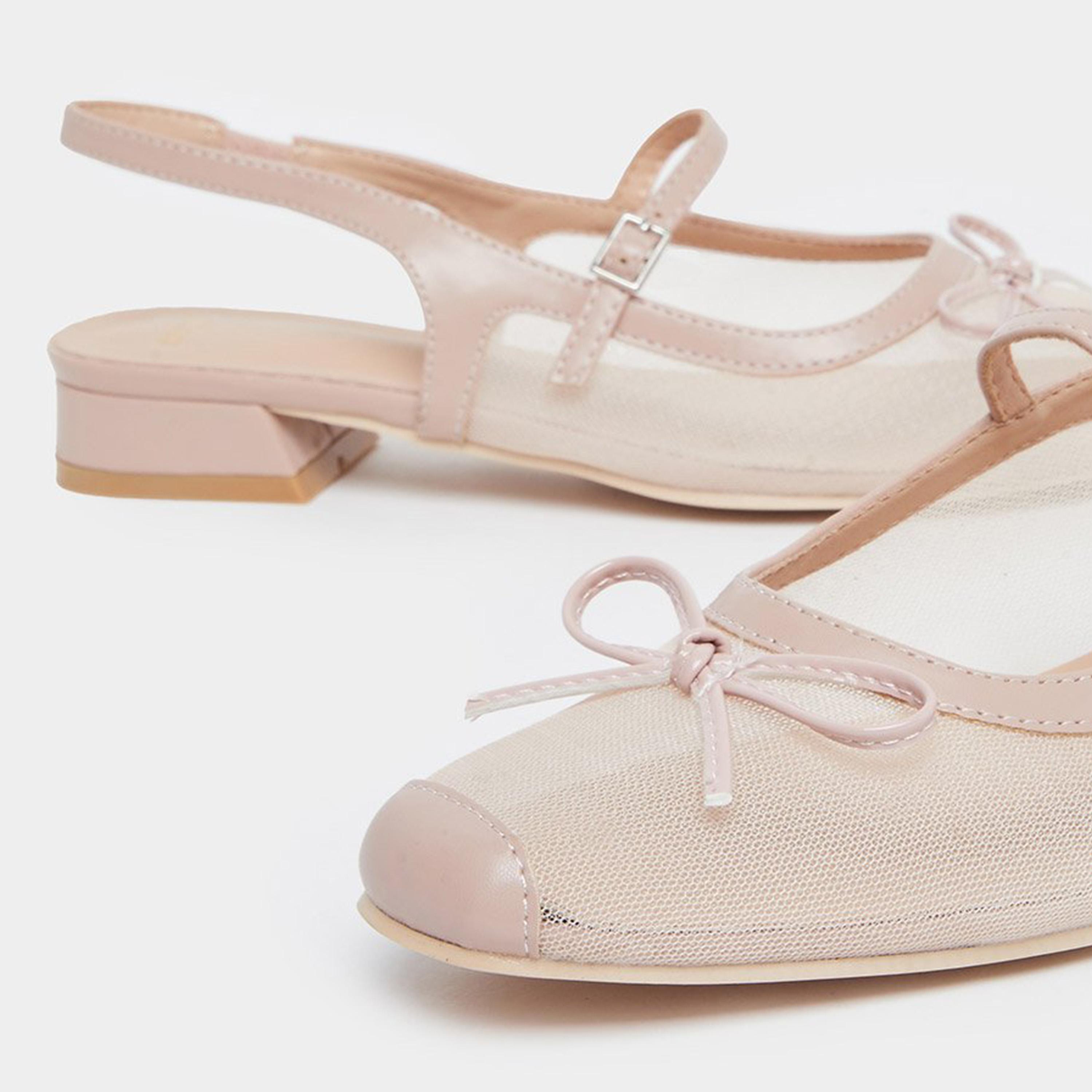 ستايلي - حذاء ماري جين شبكي بيج مع تفاصيل فيونكة-women-shoes-heels-image-4