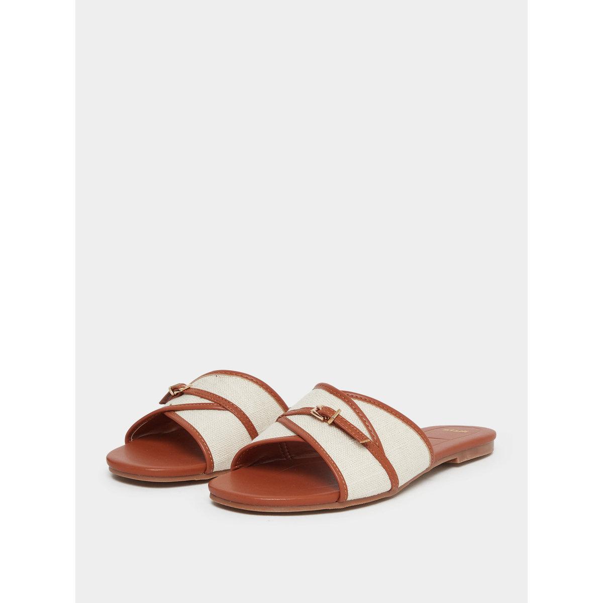 Styli Buckle Detail Slip On Sandals-women-shoes-sandals-flats-image-3