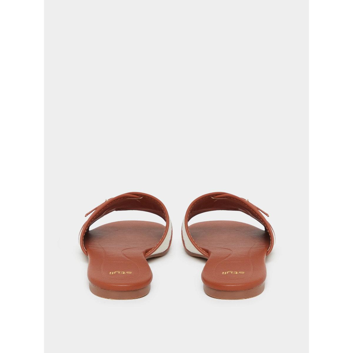 Styli Buckle Detail Slip On Sandals-women-shoes-sandals-flats-image-5