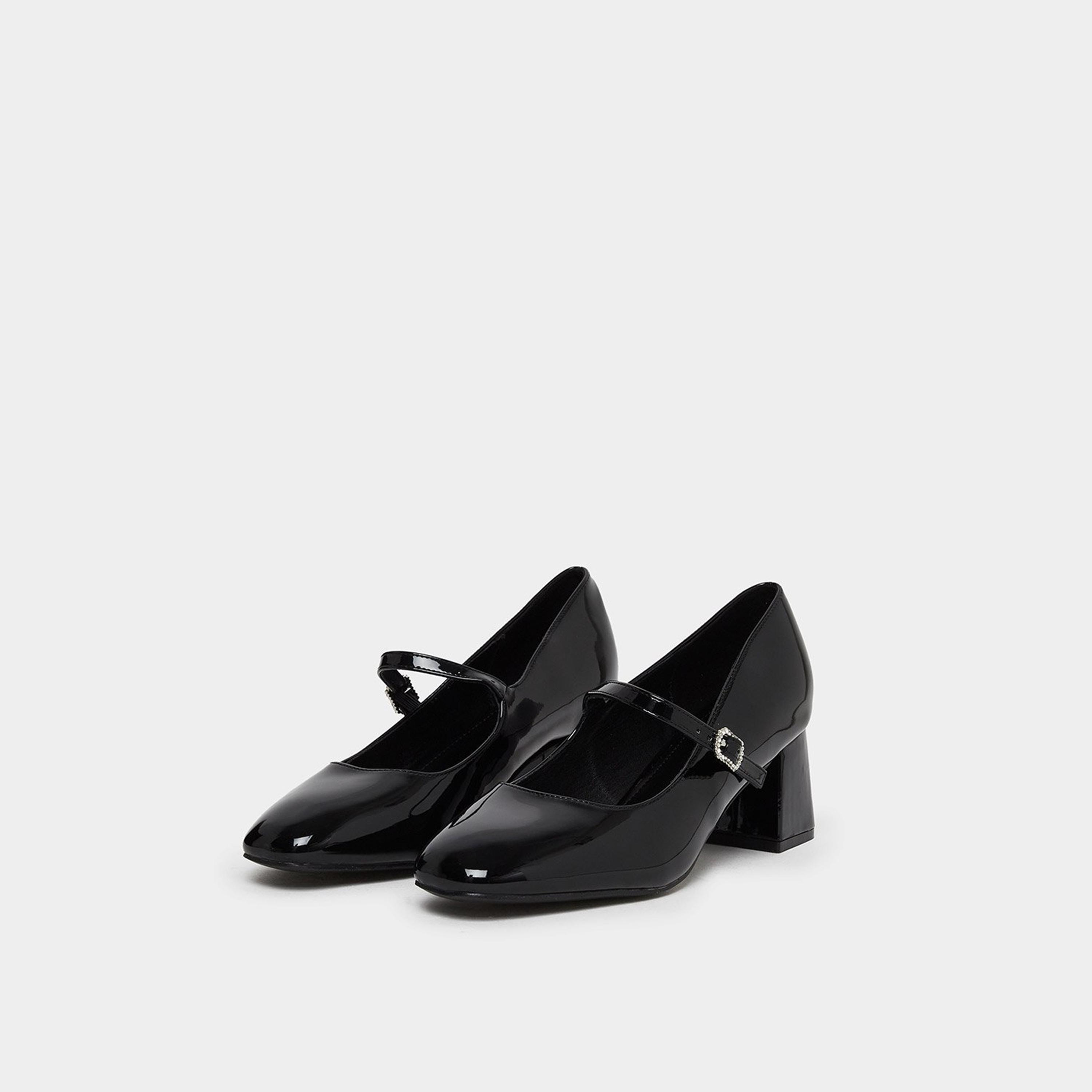 ستايلي - حذاء ماري جين أسود لامع-women-shoes-heels-image-1