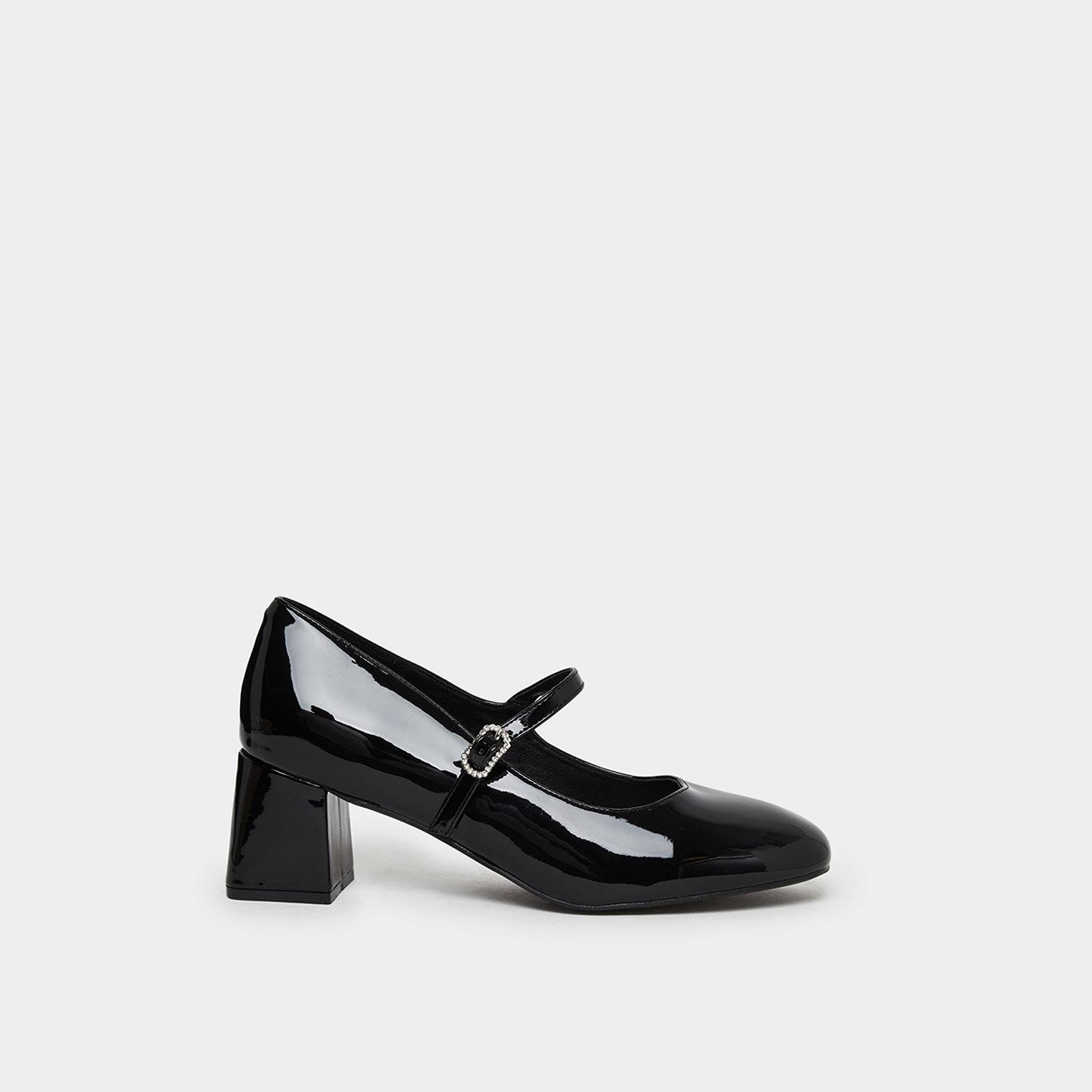 ستايلي - حذاء ماري جين أسود لامع-women-shoes-heels-image-3