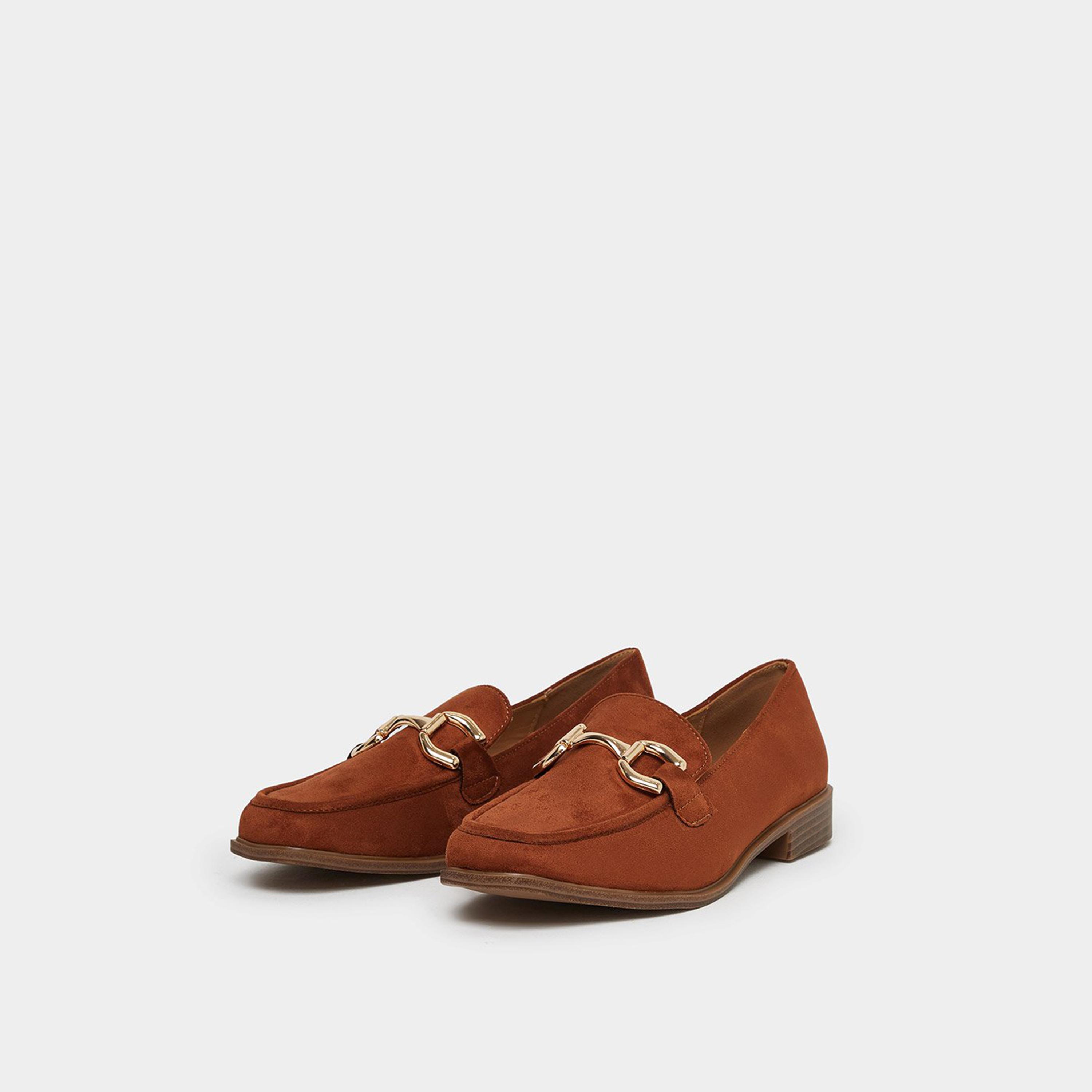 ستايلي - حذاء لوفر للنساء من جلد سويد مدبوغ بني-women-shoes-flats-loafers-image-1