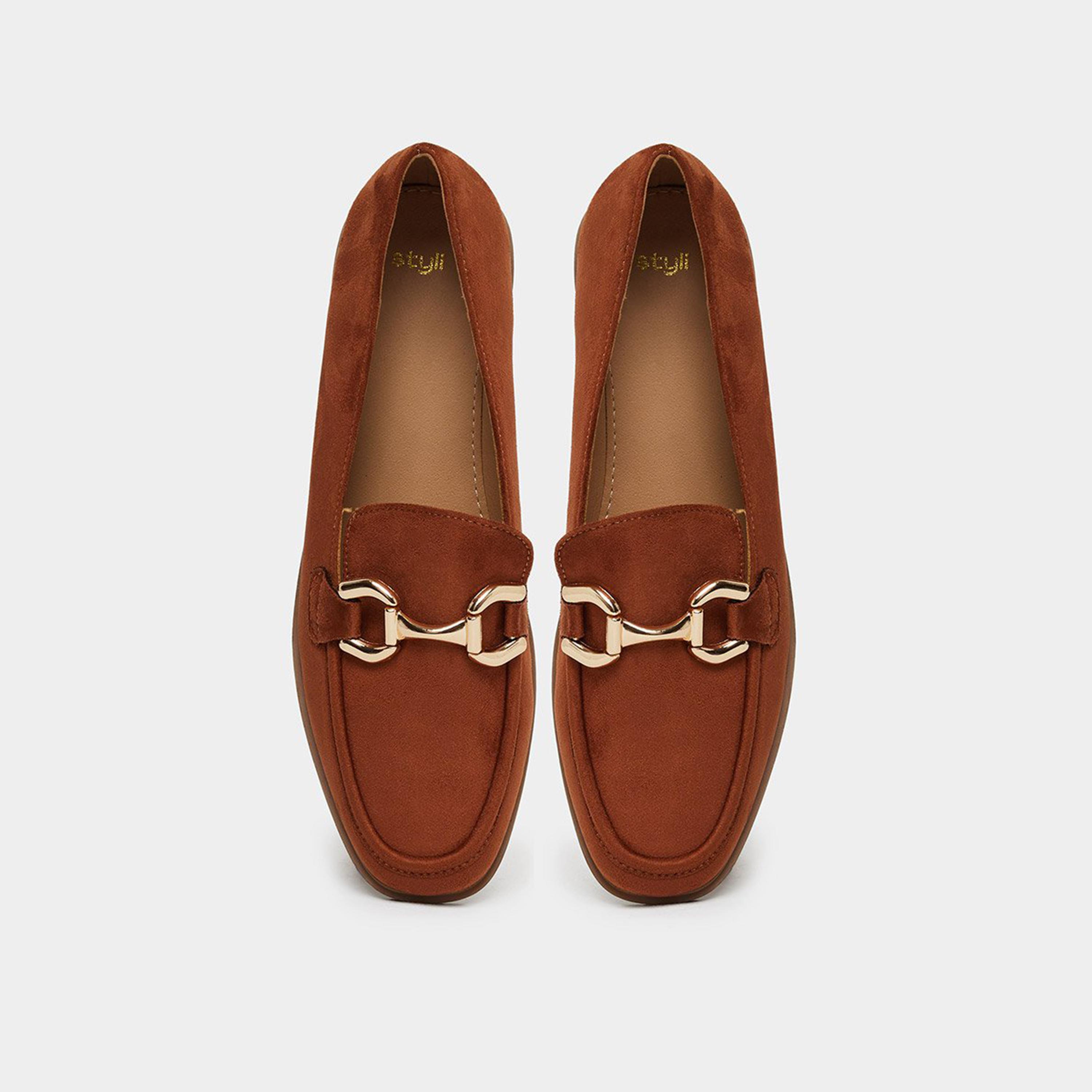 Styli Women Brown Suede Loafers-women-shoes-flats-loafers-image-6
