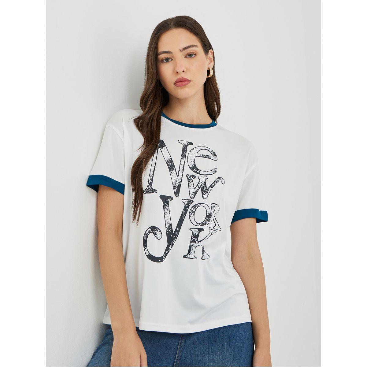 تيشيرت فضفاض مطبع بكتابة-women-clothing-tshirts-image-1