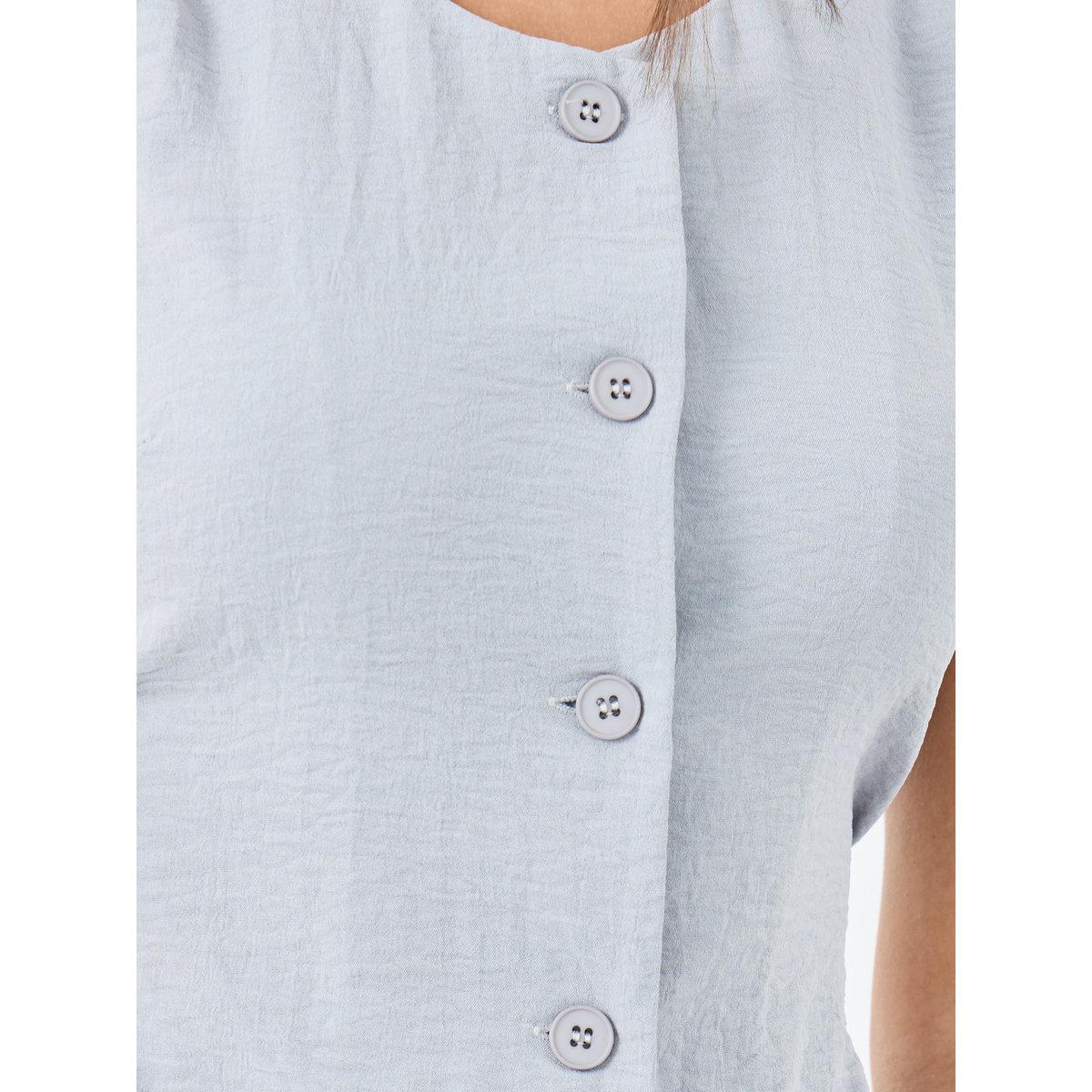 Styli Women Grey Buttoned Top and Pants Co-Ords-women-clothing-coordsets-image-3