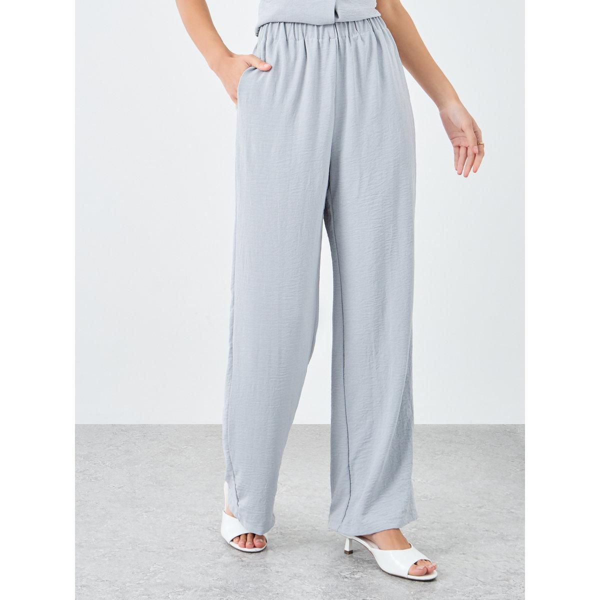 Styli Women Grey Buttoned Top and Pants Co-Ords-women-clothing-coordsets-image-4