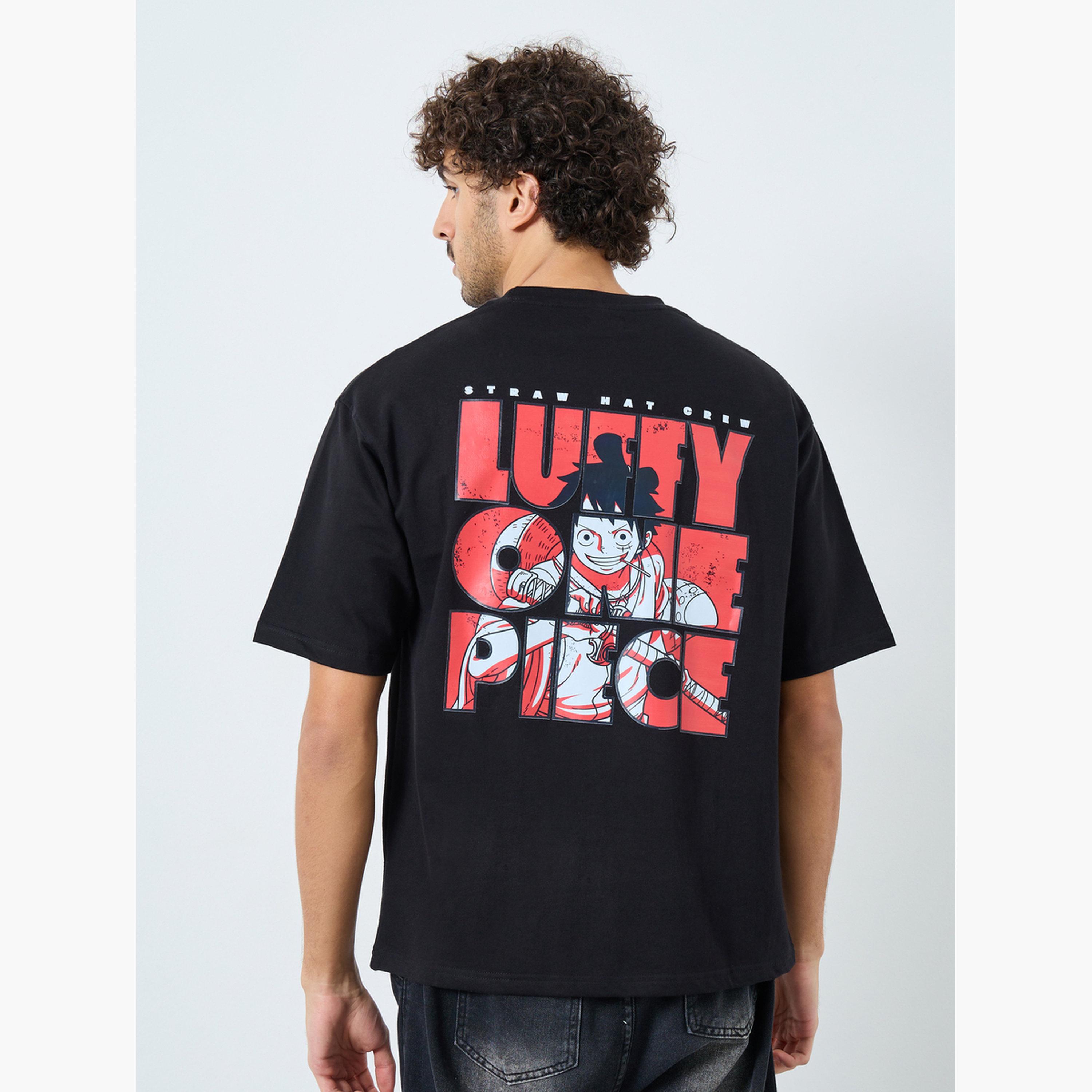 Styli Men Black One Piece Character Print Terry Oversized T-Shirt-men-clothing-tshirtsandpolos-tshirts-image-5