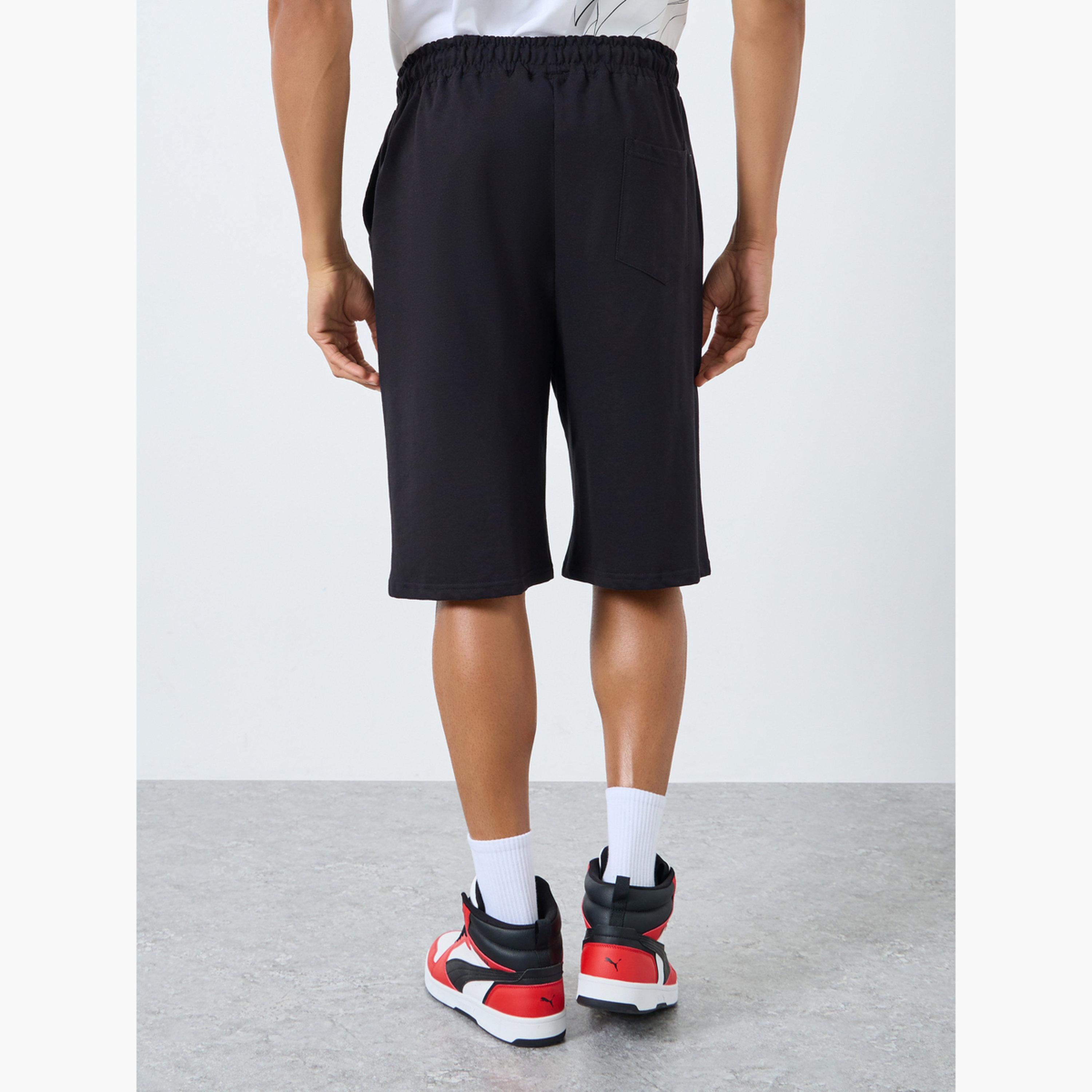 Styli Man Character Print Oversize Fit Terry Shorts-men-clothing-bottoms-shorts-image-4