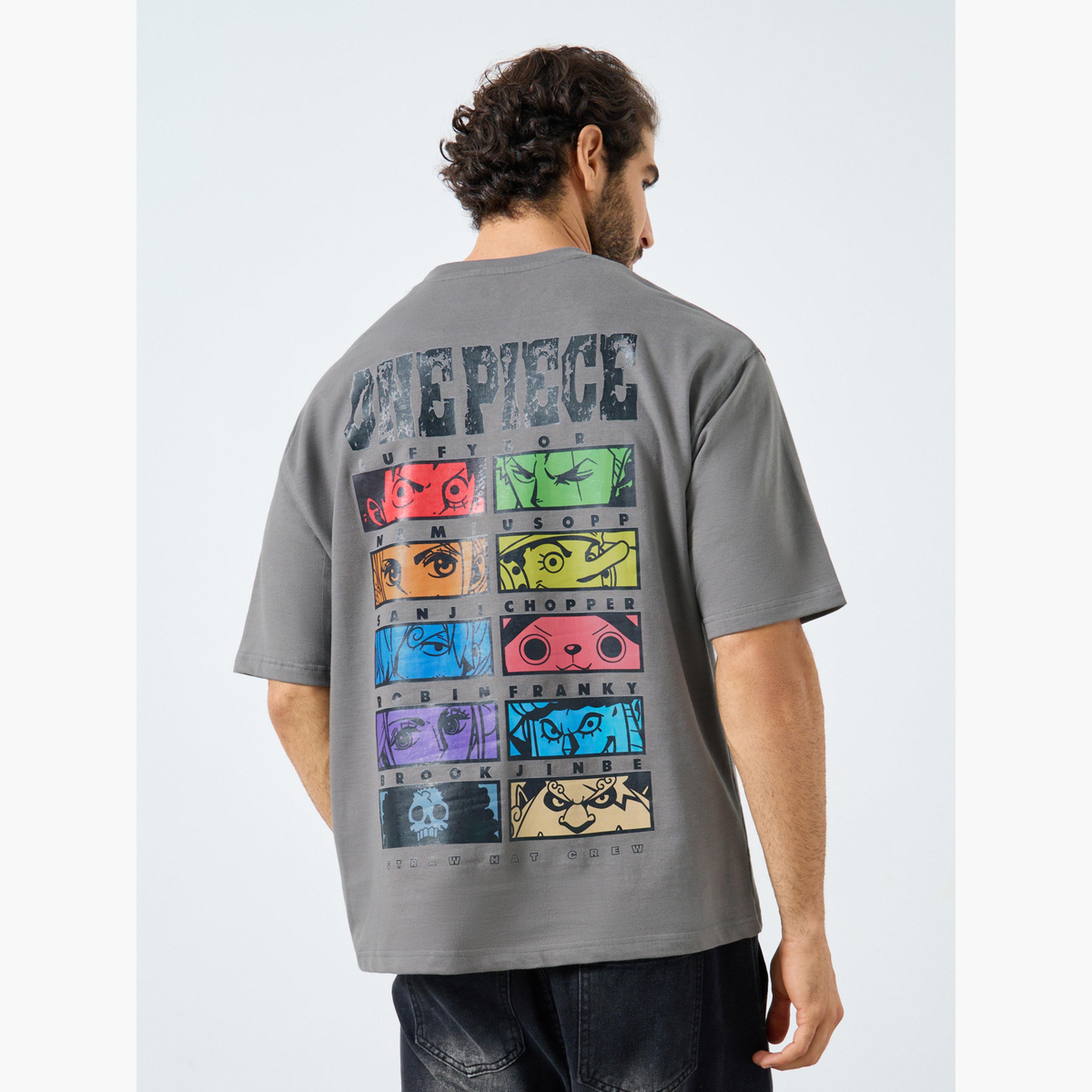 Styli Men Grey One Piece Graphic Print Oversized T-Shirt-men-clothing-tshirtsandpolos-tshirts-image-3