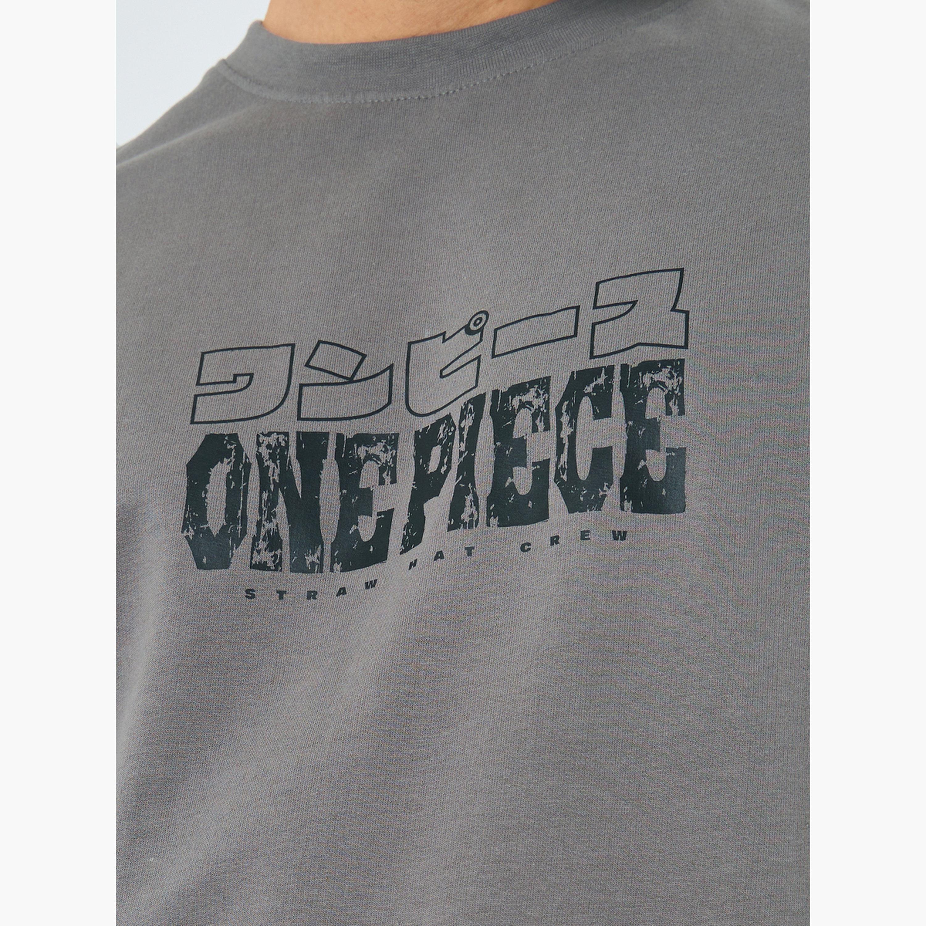 Styli Men Grey One Piece Graphic Print Oversized T-Shirt-men-clothing-tshirtsandpolos-tshirts-image-4