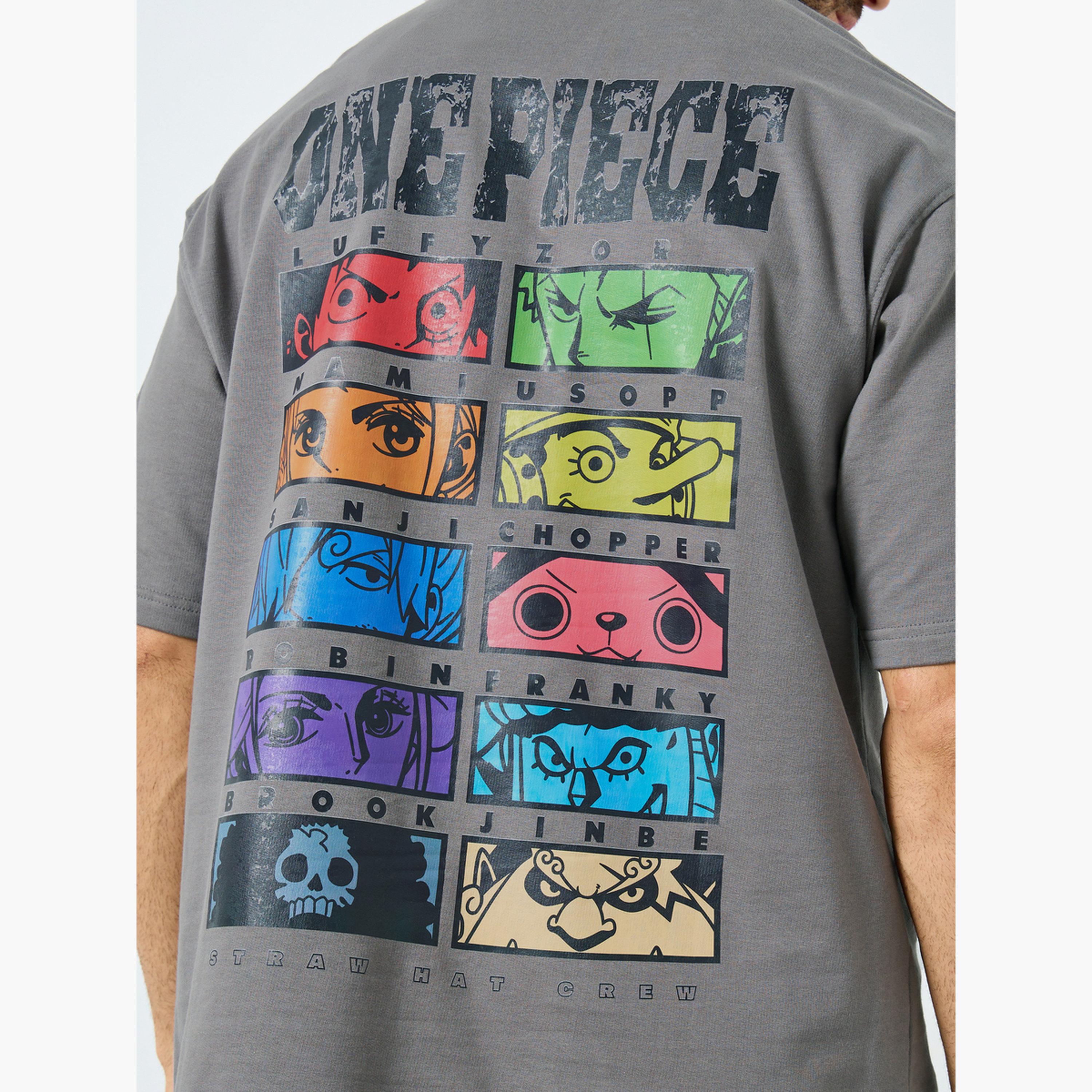 Styli Men Grey One Piece Graphic Print Oversized T-Shirt-men-clothing-tshirtsandpolos-tshirts-image-5