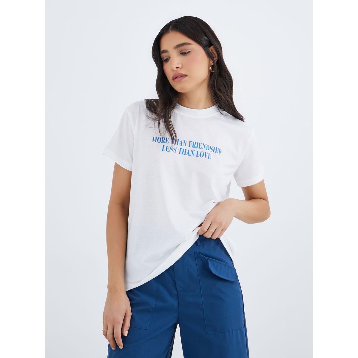 Styli Slogan Print Round Neck T-Shirt-women-clothing-tshirts-image-1