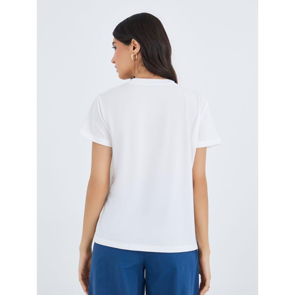 تيشيرت بطبعة كتابة وياقة دائرية-women-clothing-tshirts-image-4