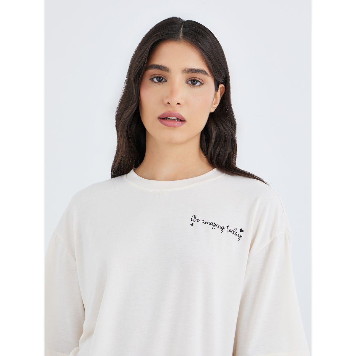 Styli Slogan Print Oversized T-Shirt-women-clothing-tshirts-image-3