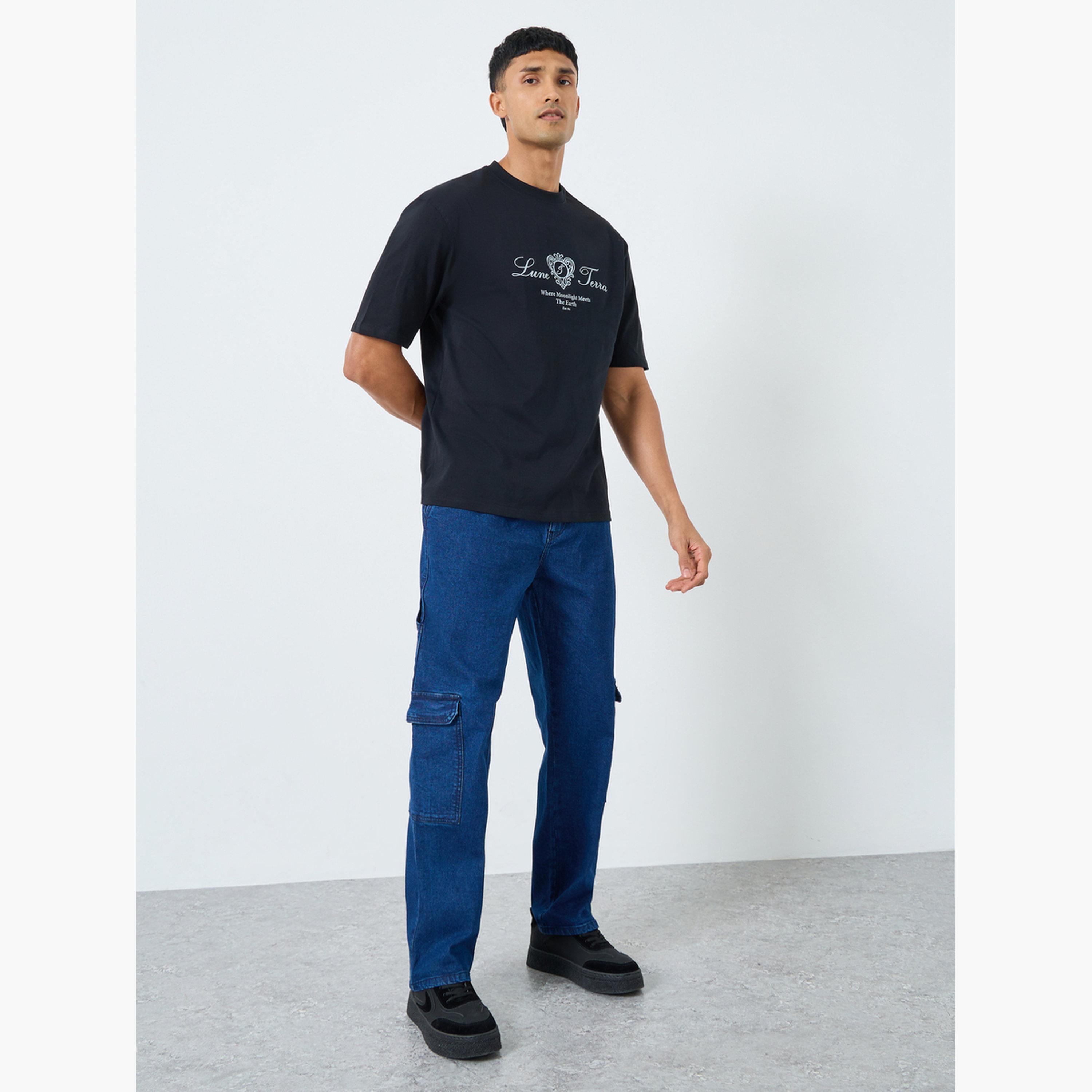 Styli Men Black Graphic Print Oversized T-Shirt-men-clothing-tshirtsandpolos-tshirts-image-2