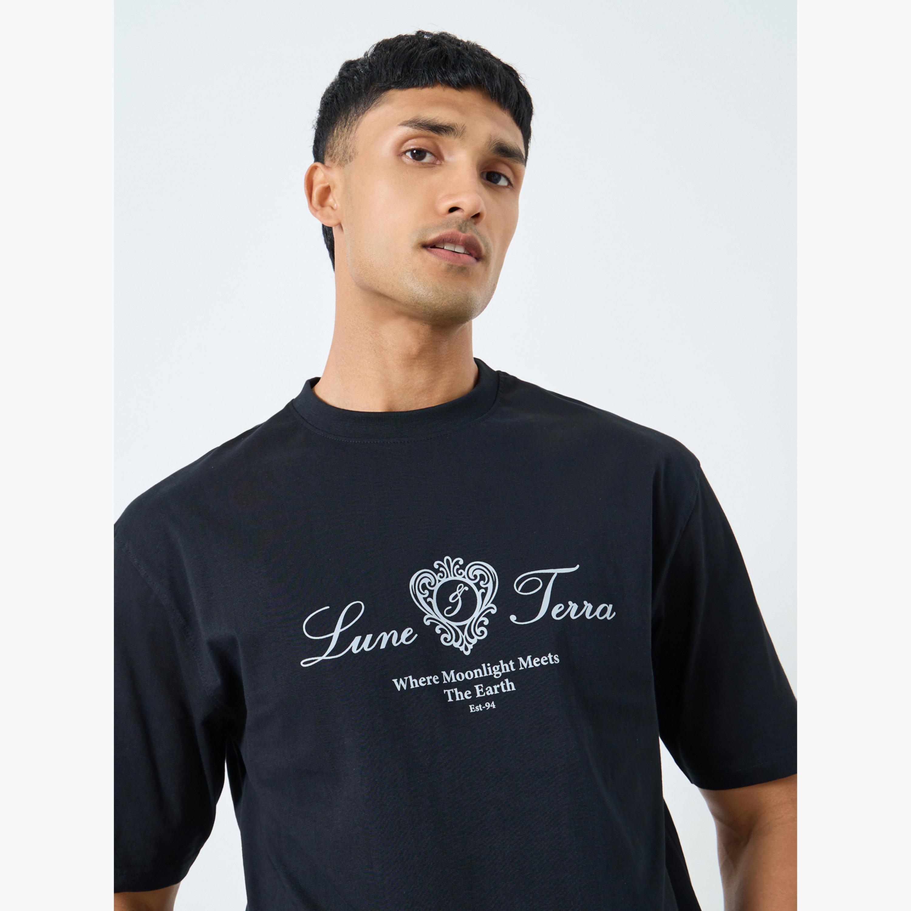 Styli Men Black Graphic Print Oversized T-Shirt-men-clothing-tshirtsandpolos-tshirts-image-3