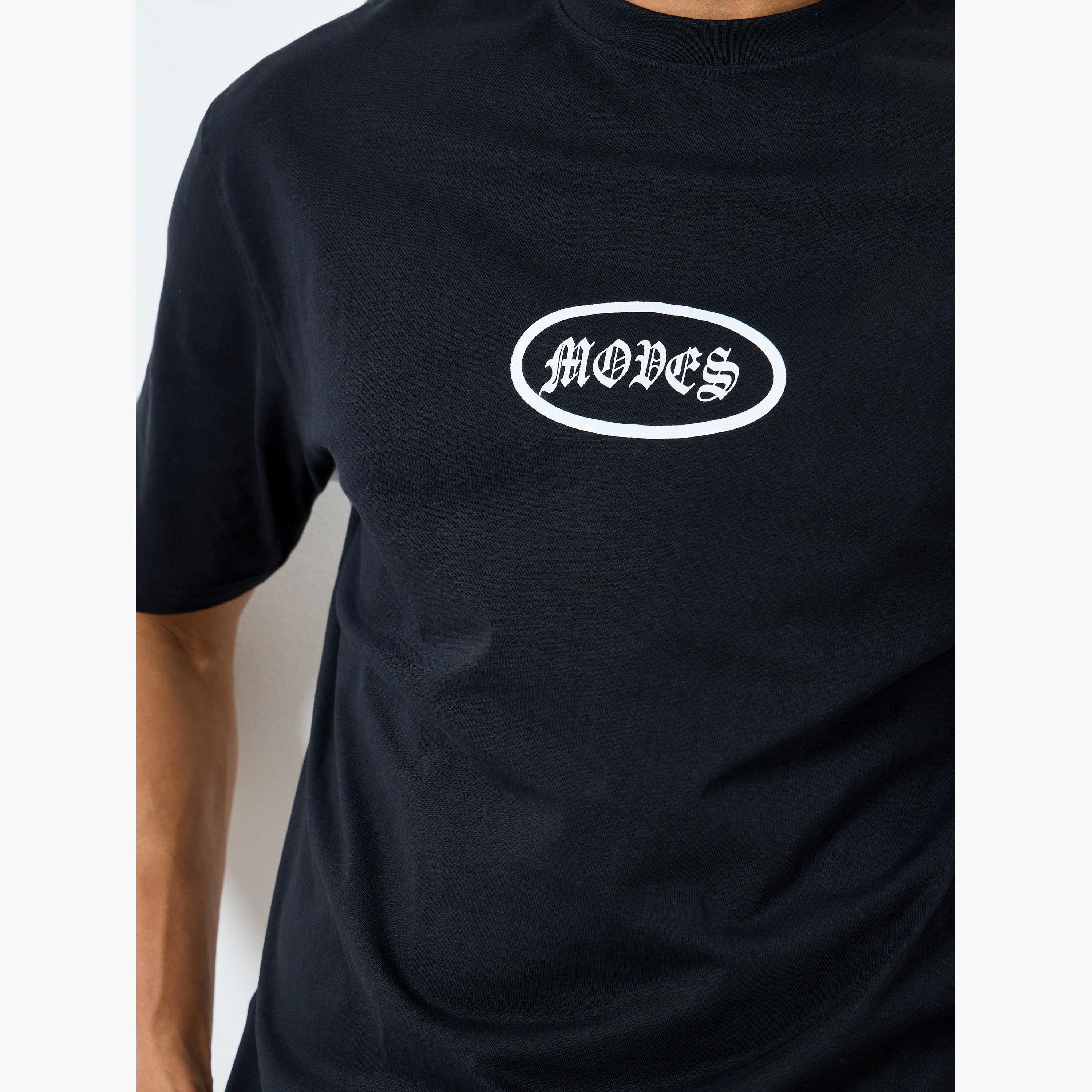 Styli Men Black Oversized Graphic Print T-Shirt-men-clothing-tshirtsandpolos-tshirts-image-4