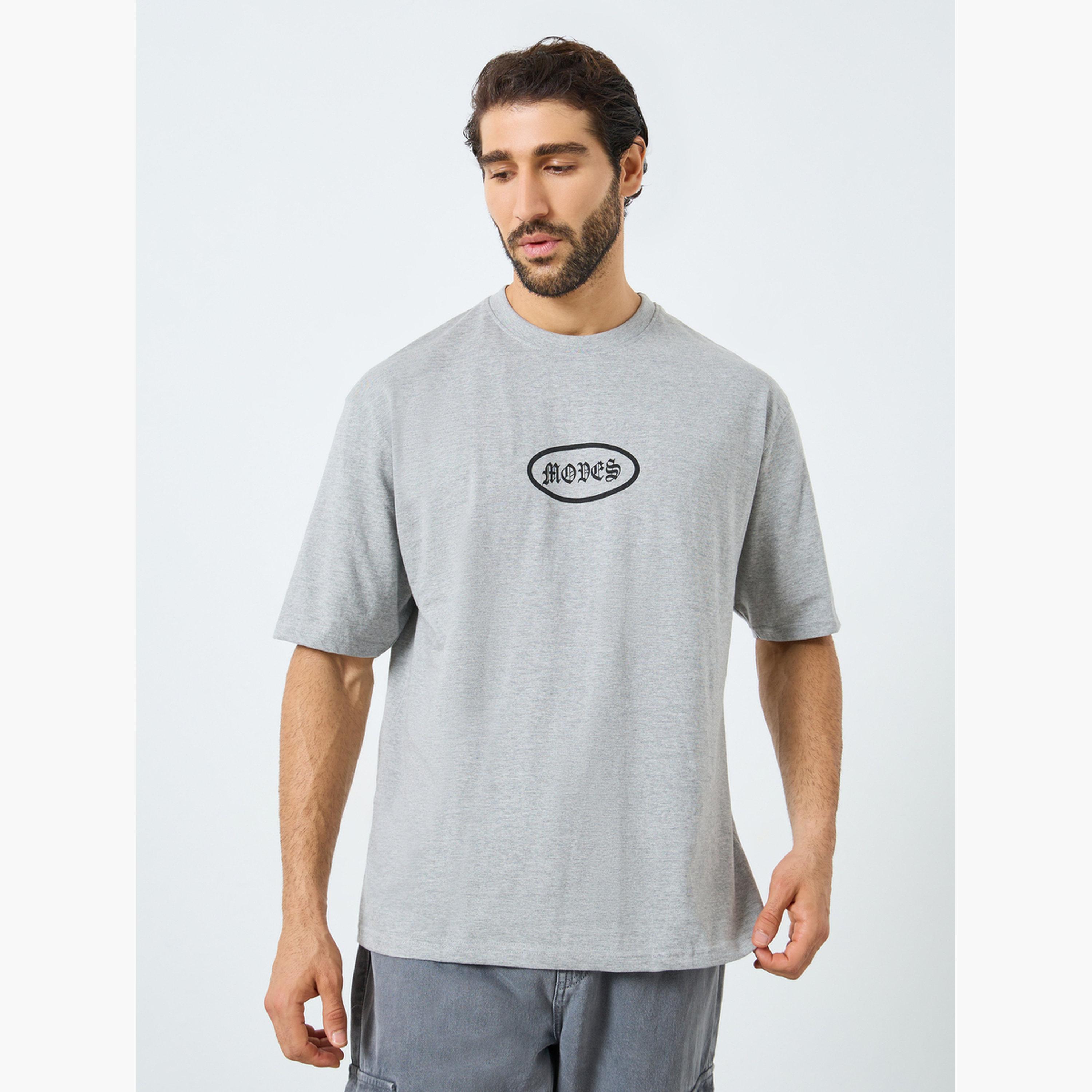 Styli Men Grey Graphic Print Oversized T-Shirt-men-clothing-tshirtsandpolos-tshirts-image-1
