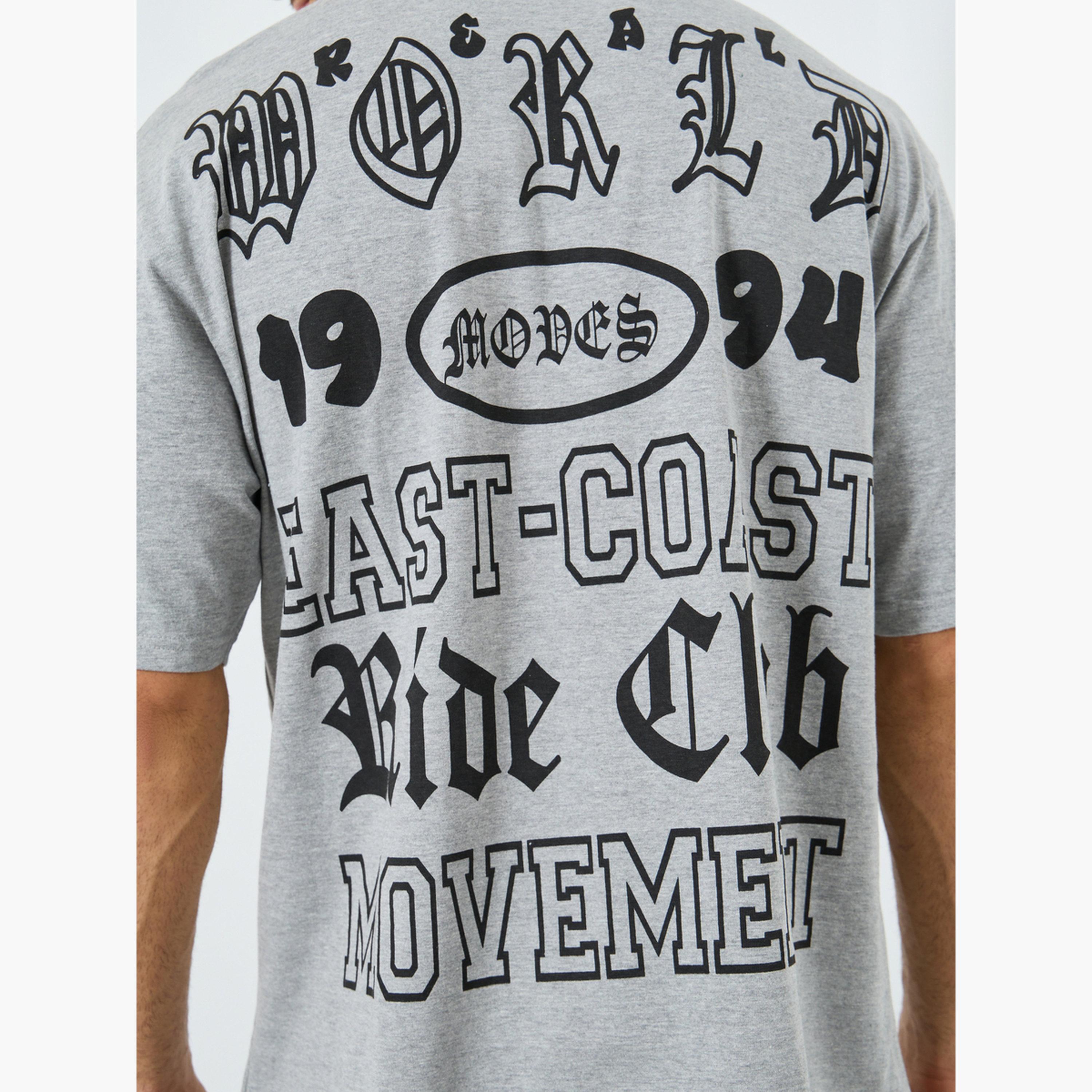 Styli Men Grey Graphic Print Oversized T-Shirt-men-clothing-tshirtsandpolos-tshirts-image-4