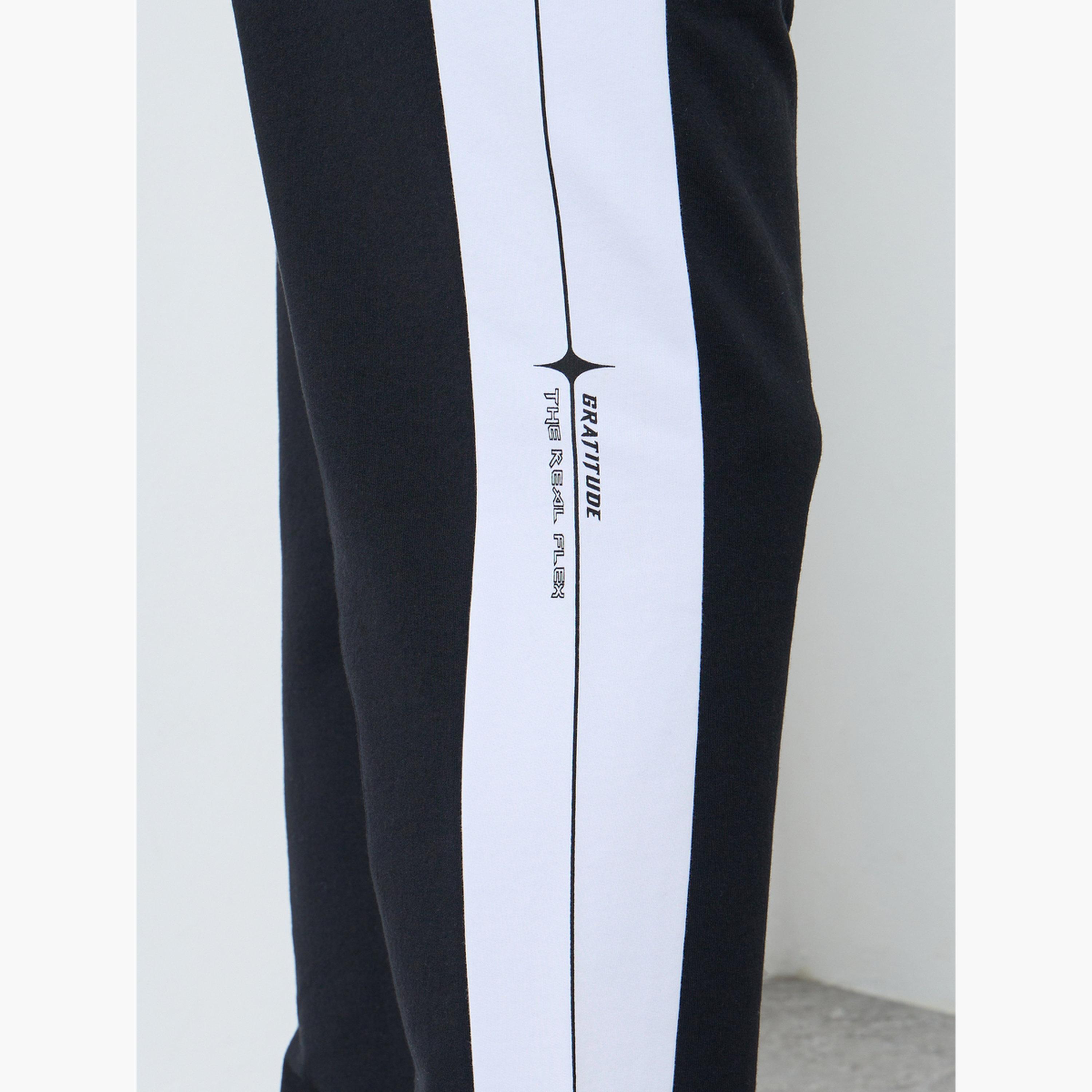 Styli Men Black Slogan Print Oversized Joggers-men-clothing-bottoms-joggers-image-3