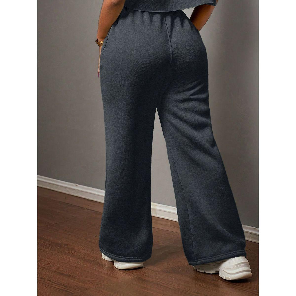 Styli Women Black Solid Drawstring Waist Joggers-women-clothing-bottoms-joggers-image-2