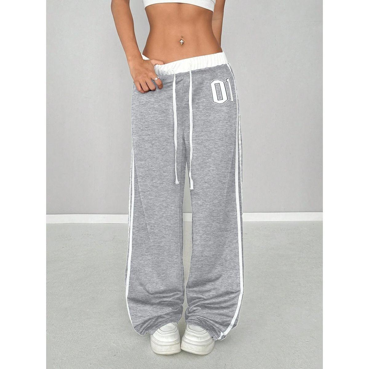 Styli Women Grey Side Striped Drawstring Waist Joggers-women-clothing-bottoms-joggers-image-3