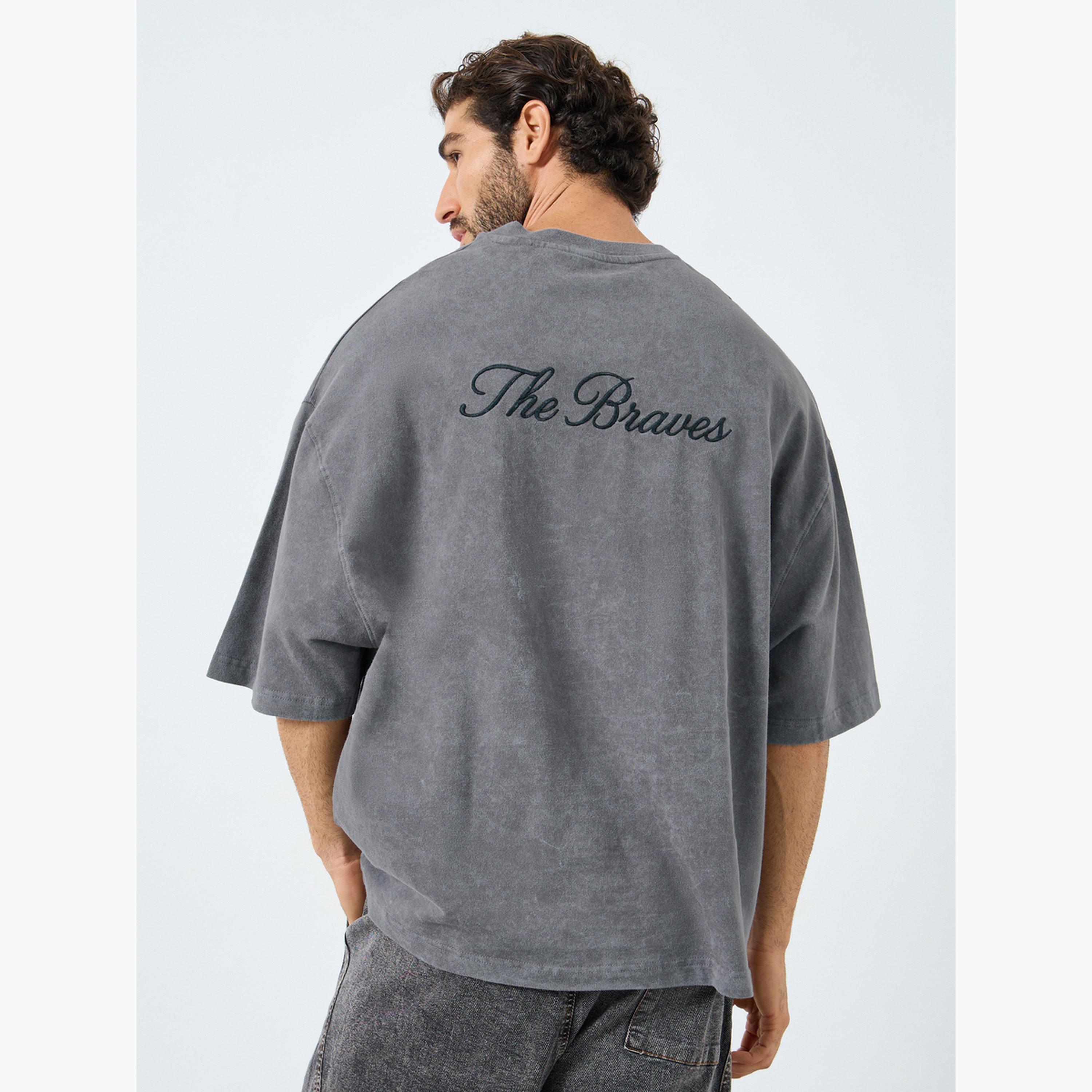 Styli Men Grey Acid Wash Boxy Fit Embroidered T-Shirt-men-clothing-tshirtsandpolos-tshirts-image-3