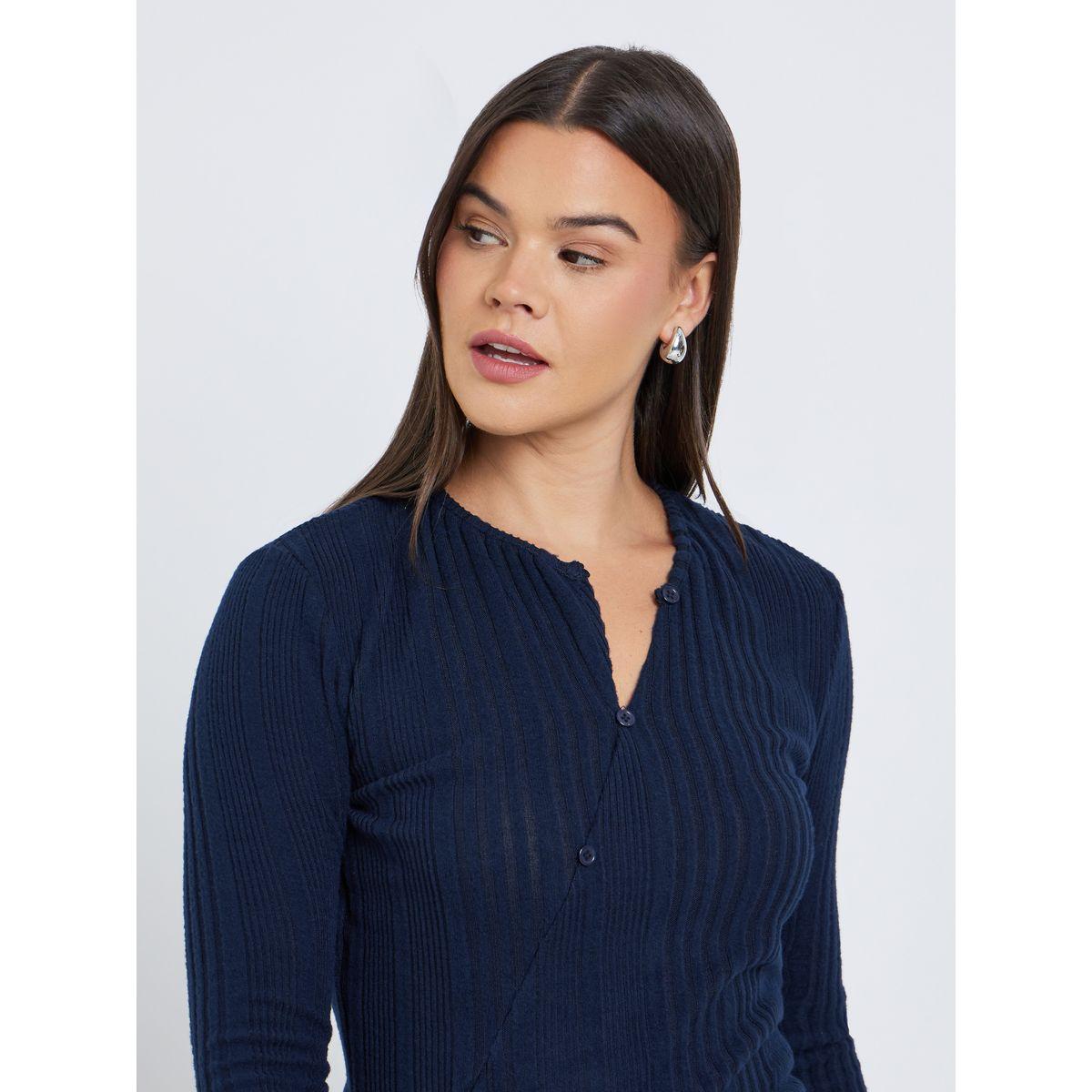 بلوزة محبوكة بتفاصيل أكمام جرس-women-clothing-shirtsandblouses-blouses-image-3