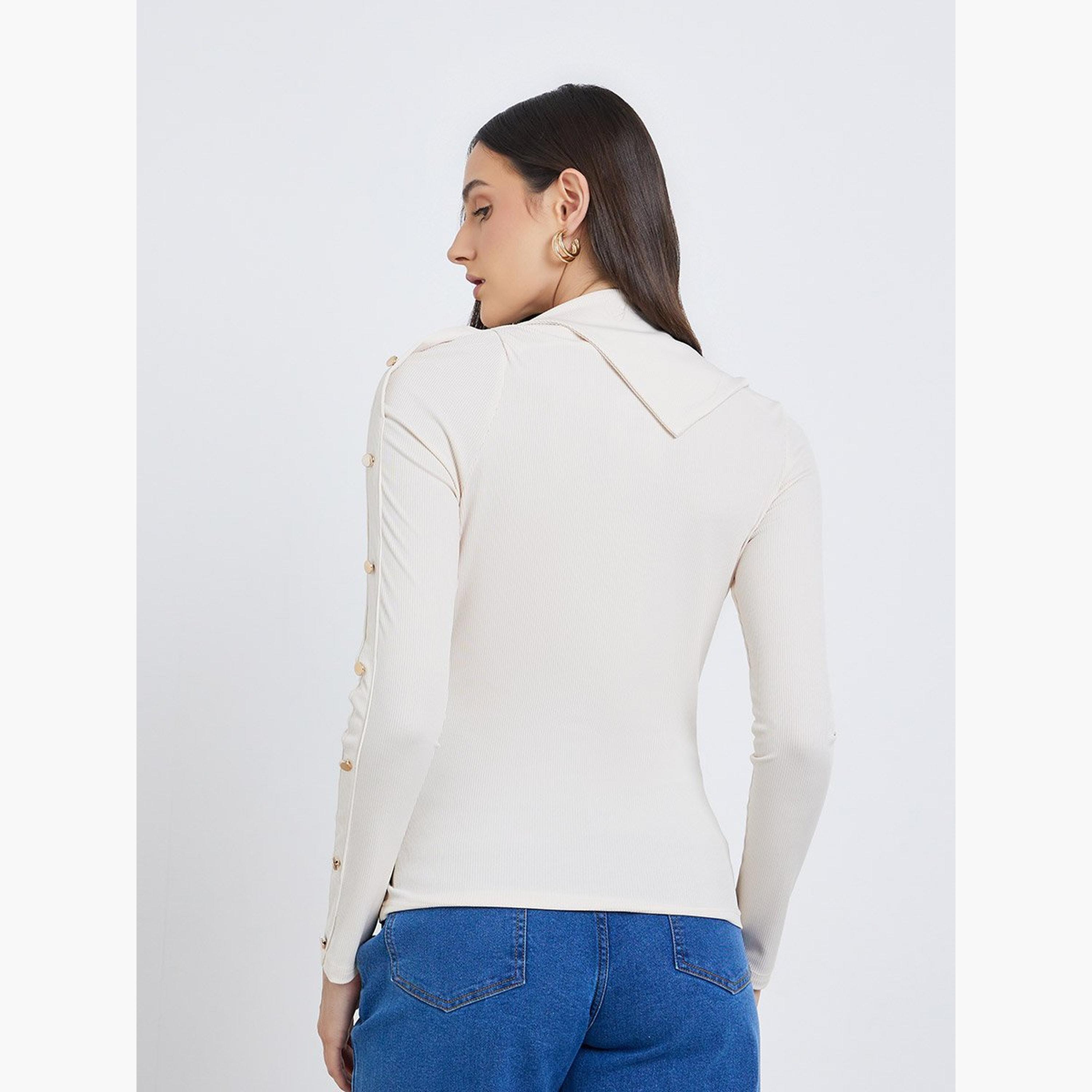 Styli Buttoned Detail Long Sleeve Top-women-clothing-shirtsandblouses-blouses-image-5