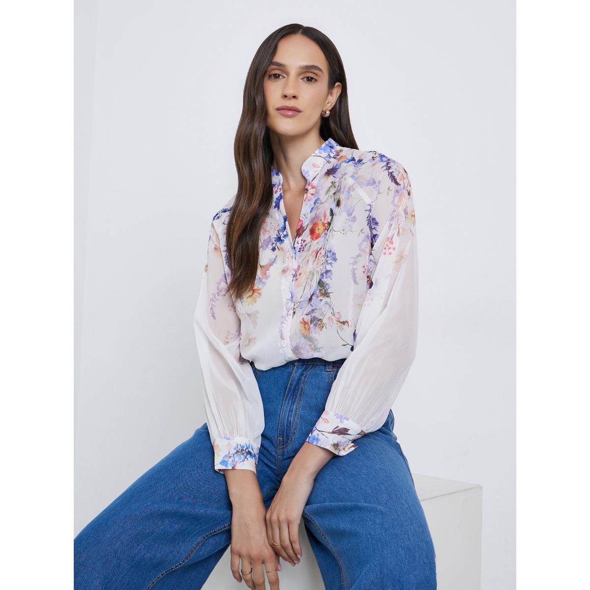 Styli Floral Print Balloon Sleeve Blouse-women-clothing-shirtsandblouses-blouses-image-1